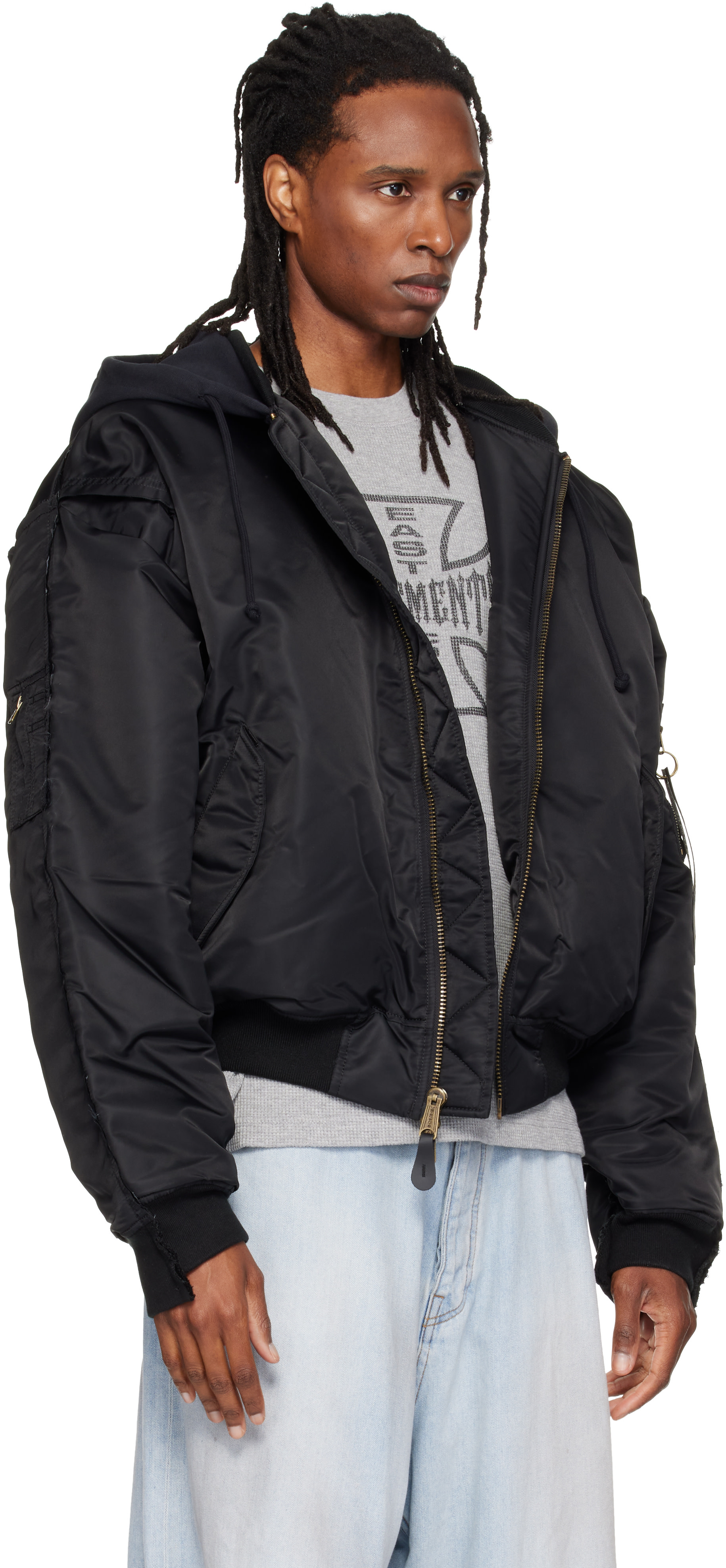 VETEMENTS - Black Reconstructed Bomber Jacket