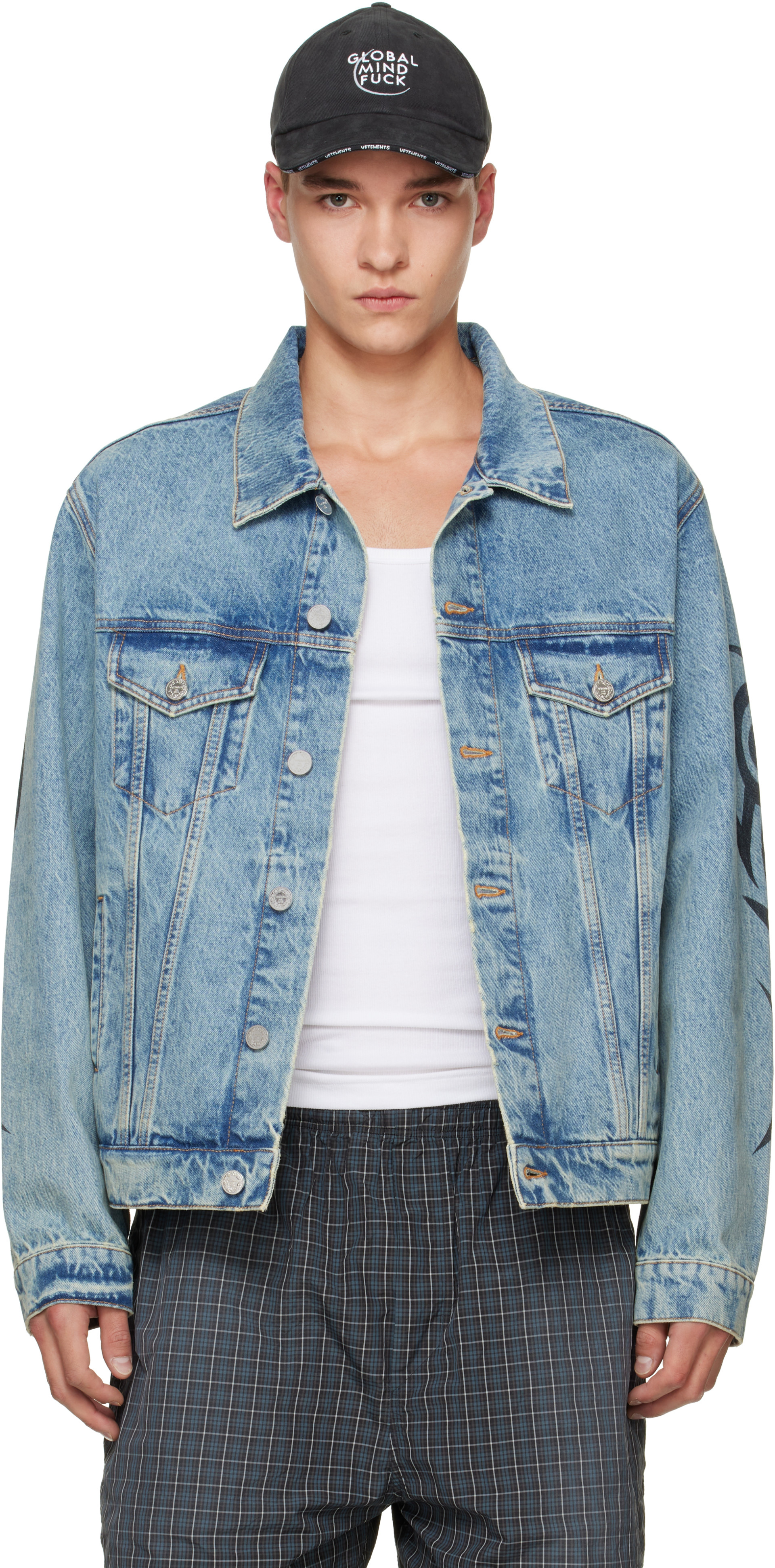 VETEMENTS - Blue Graffiti Denim Jacket