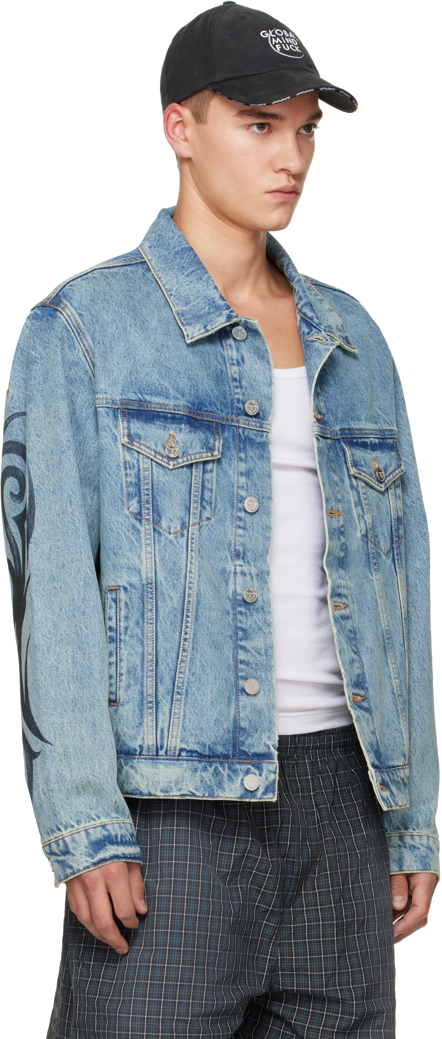 VETEMENTS - Blue Graffiti Denim Jacket