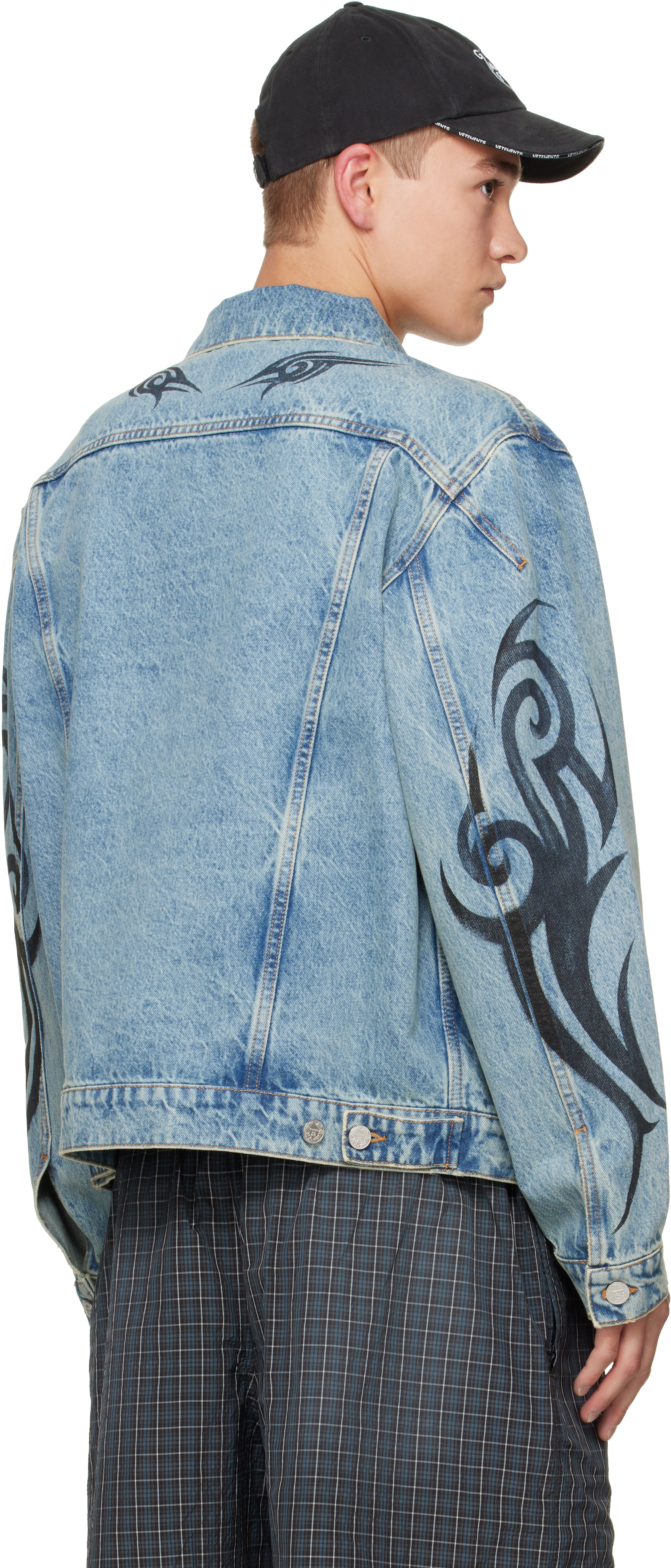 VETEMENTS - Blue Graffiti Denim Jacket