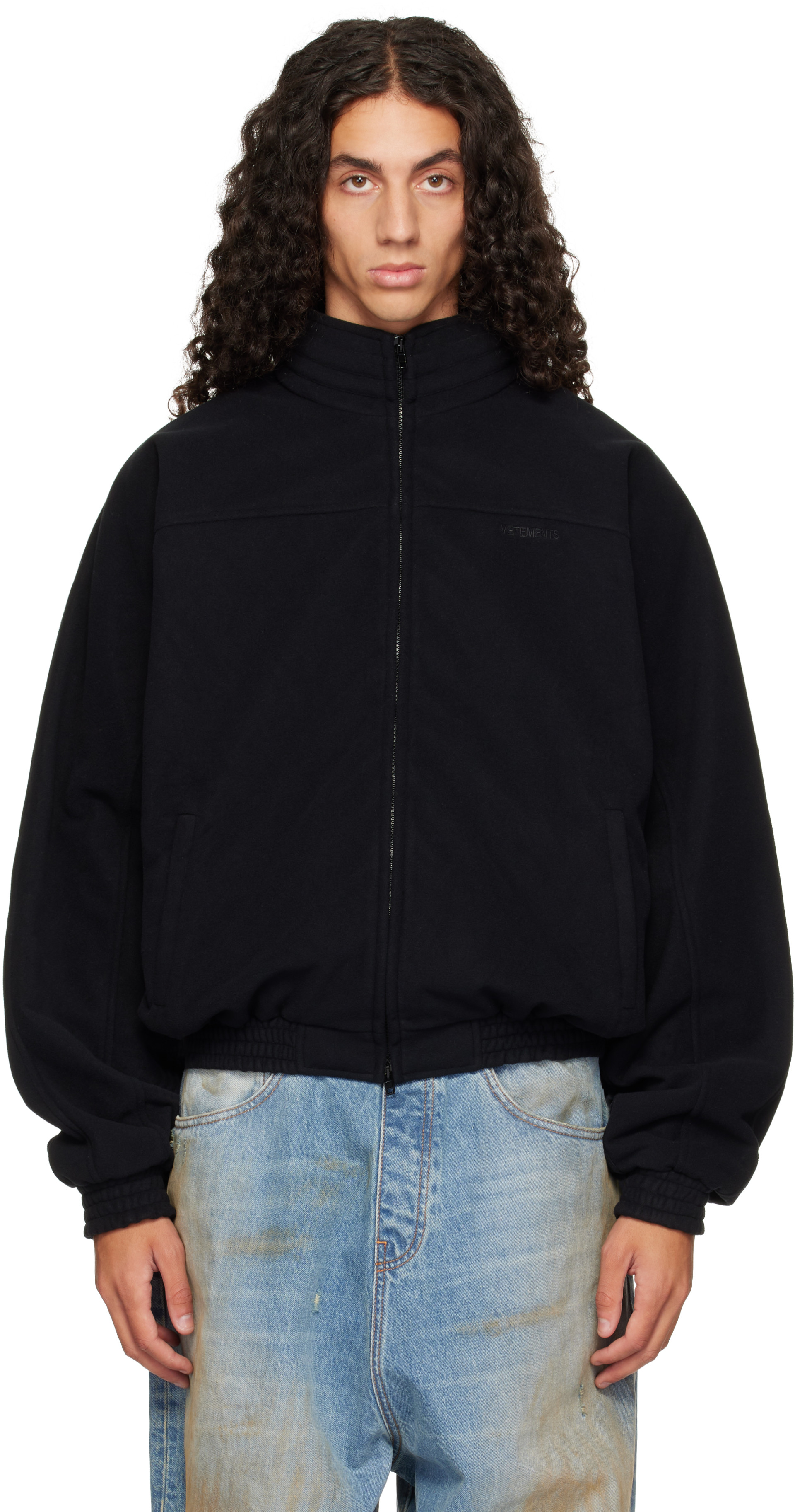 VETEMENTS - Blouson Out noir en molleton