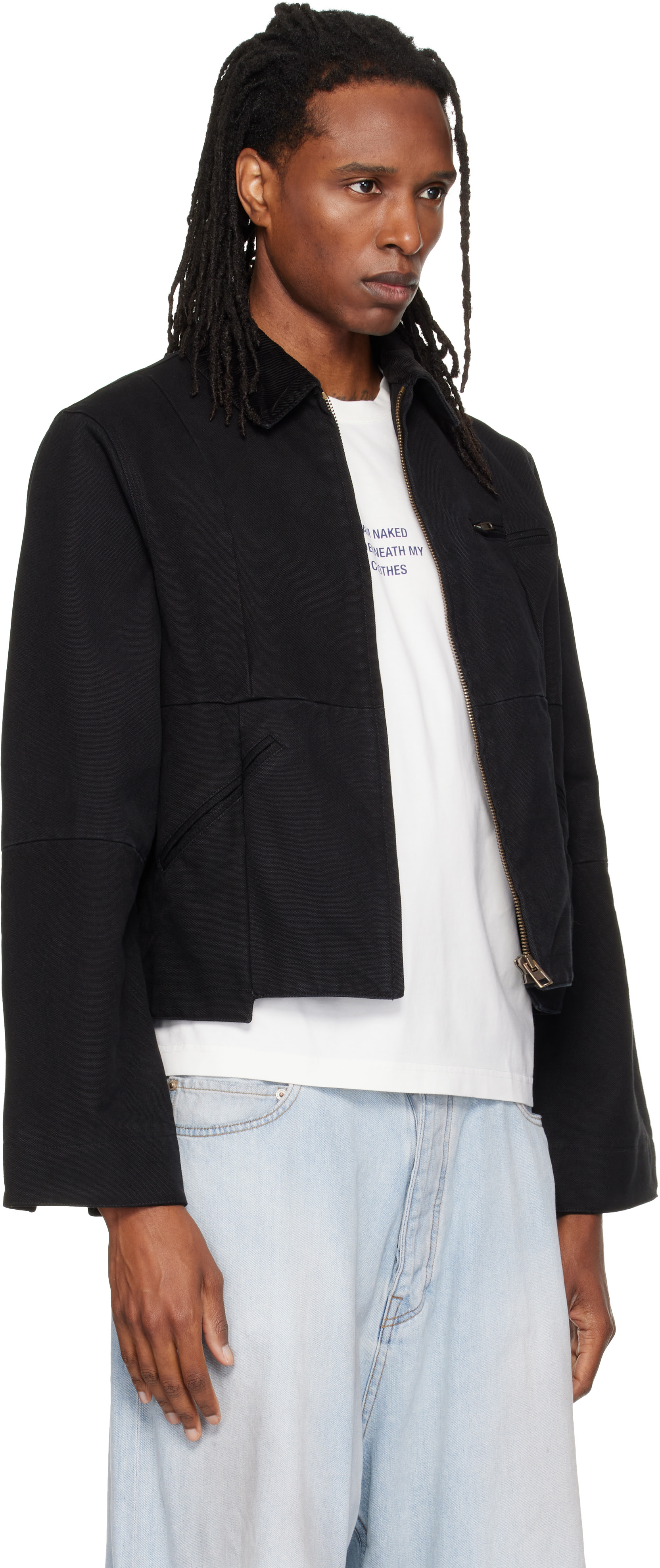 VETEMENTS - Black Cut-Up Workwear Jacket
