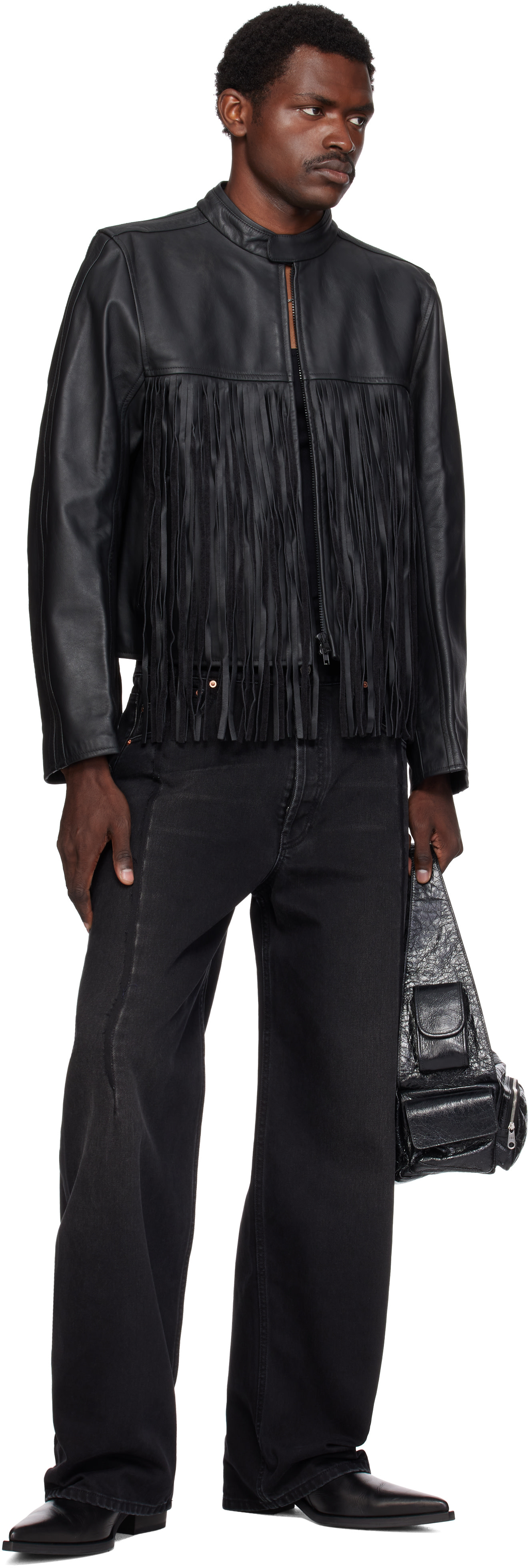 VETEMENTS - Black Pinched Cut-Up Jeans