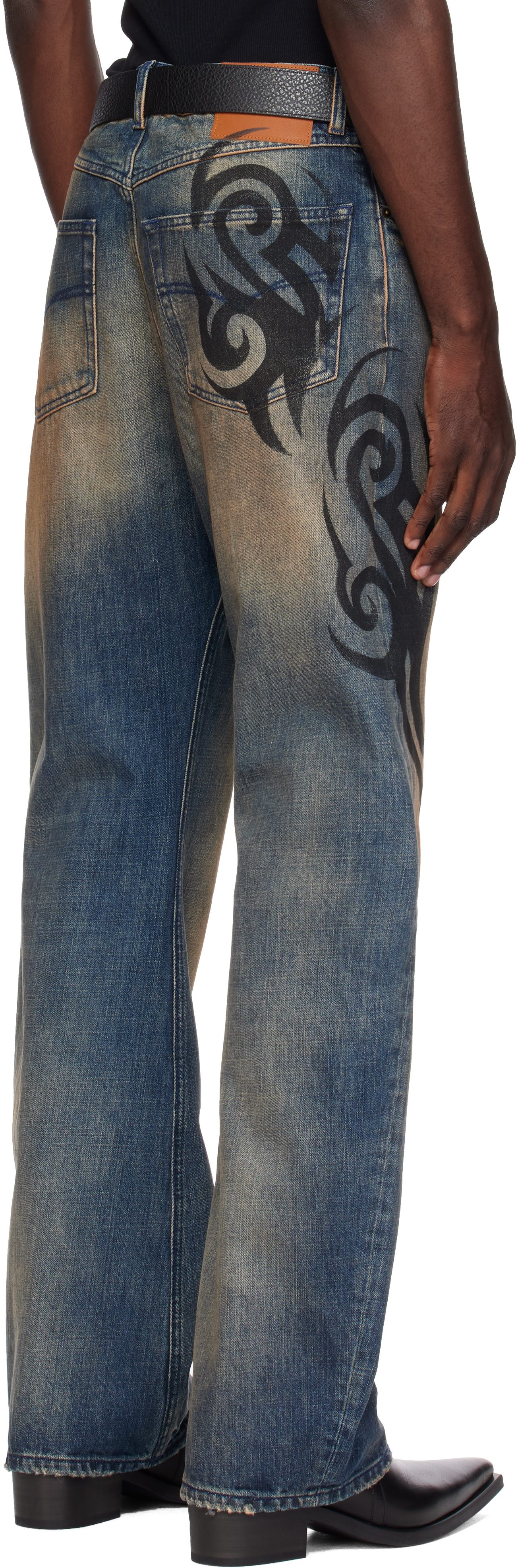 VETEMENTS - Blue Graffiti O-Leg Jeans