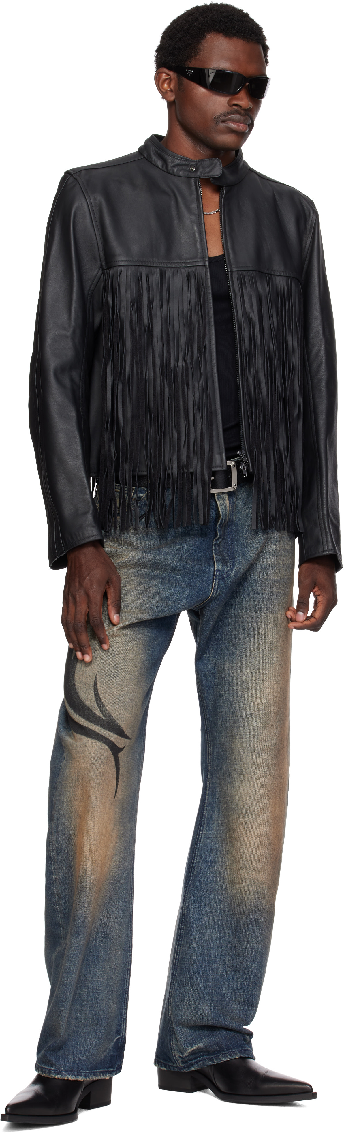 VETEMENTS - Blue Graffiti O-Leg Jeans