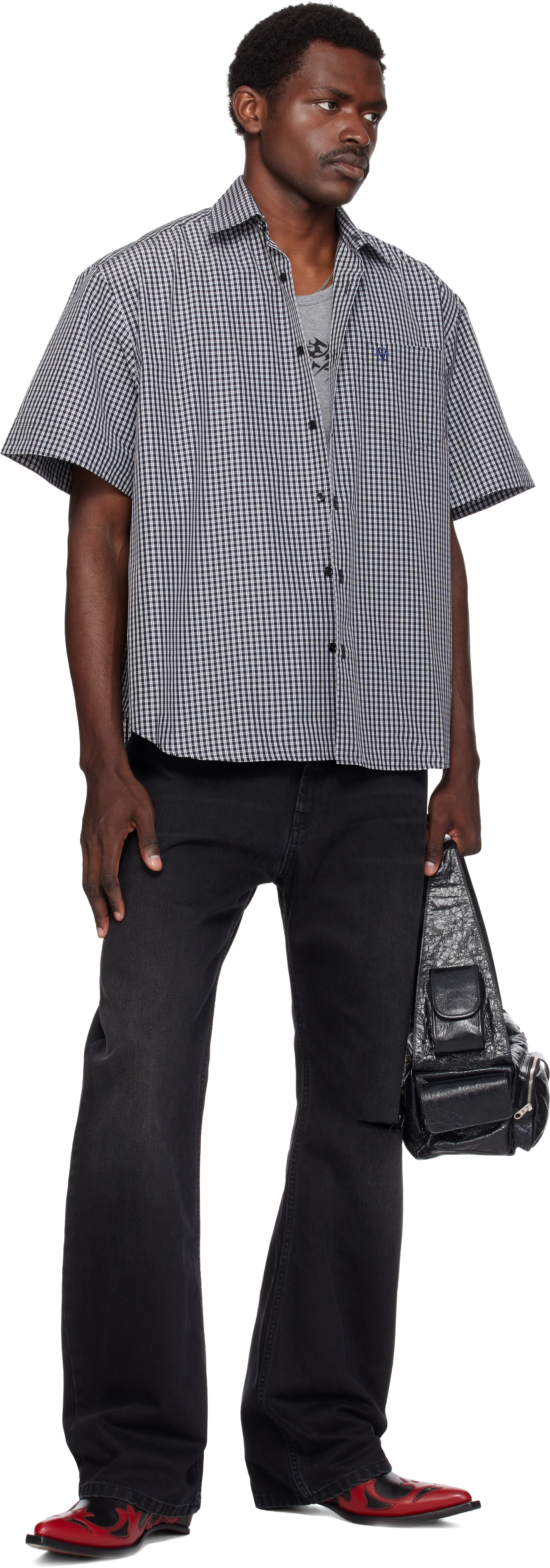 VETEMENTS - 블랙 O 레그 데님 진