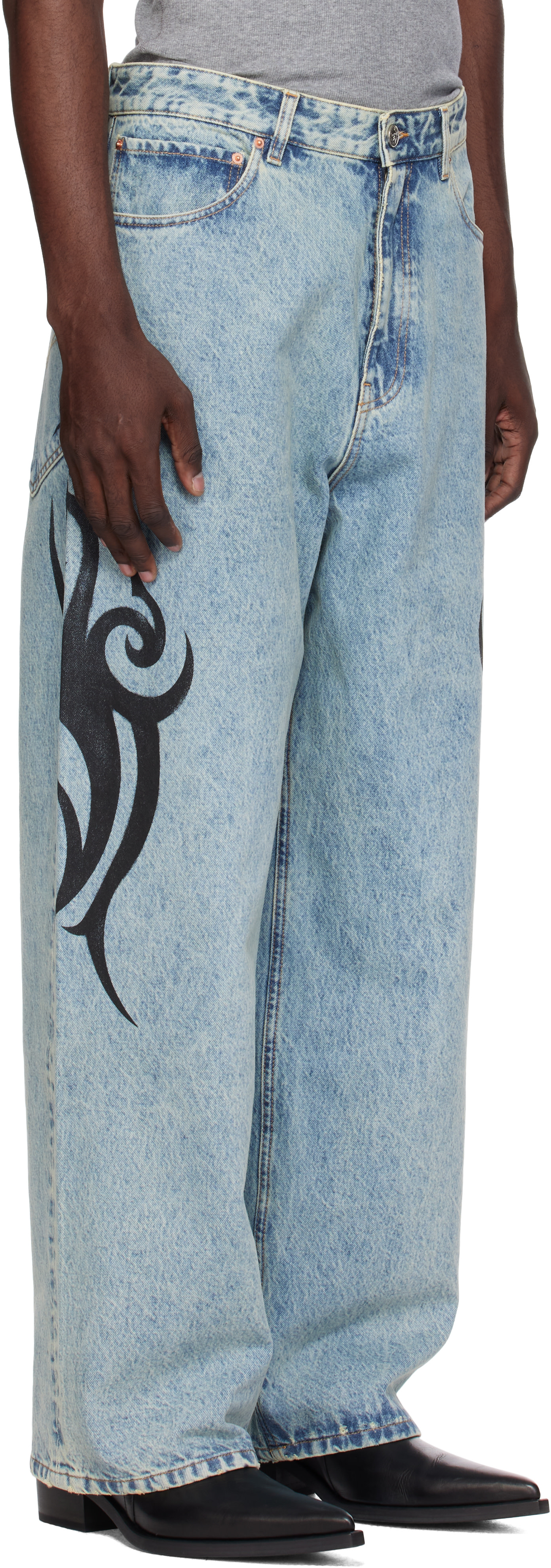 VETEMENTS - Blue Graffiti Baggy Jeans