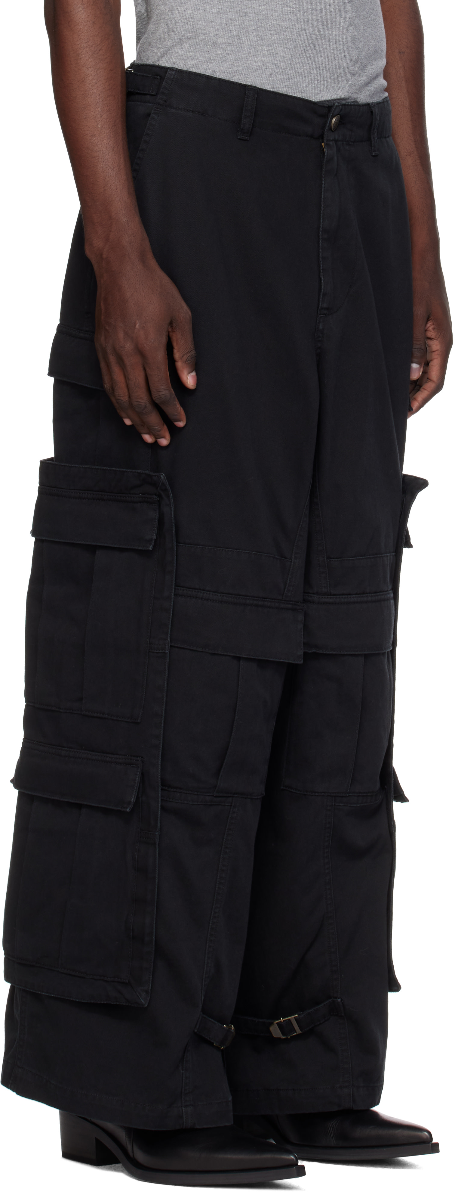 VETEMENTS - ブラック Merged カーゴパンツ