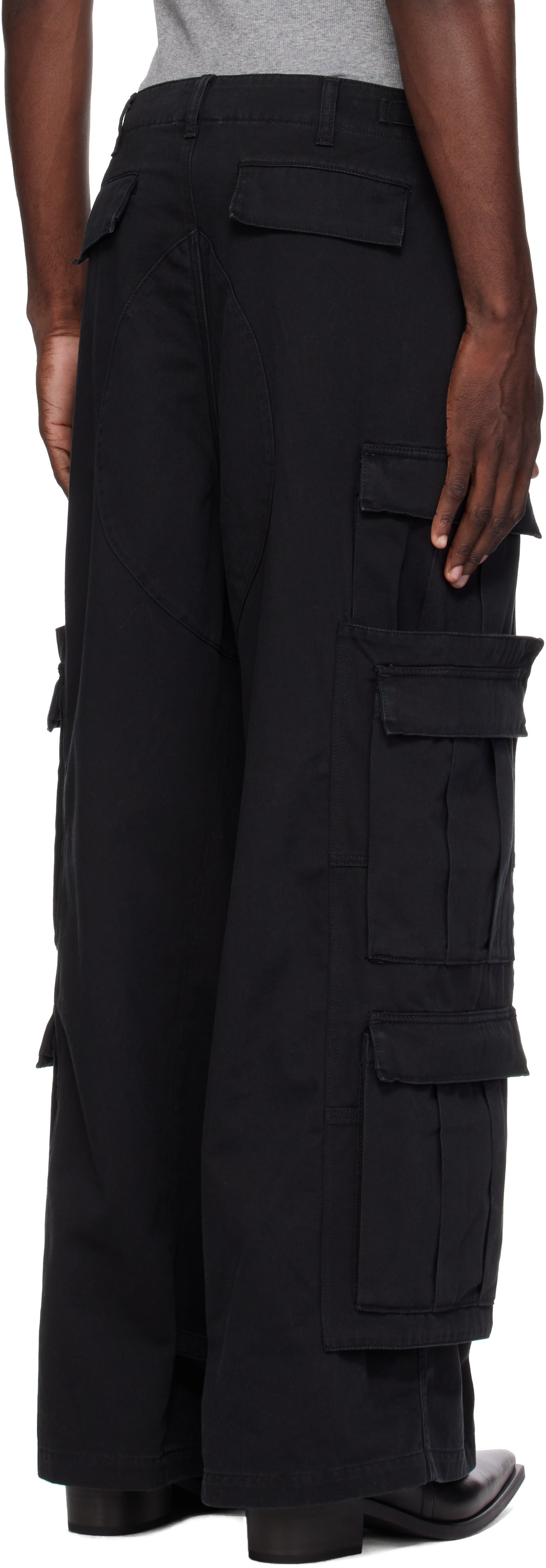 VETEMENTS - ブラック Merged カーゴパンツ