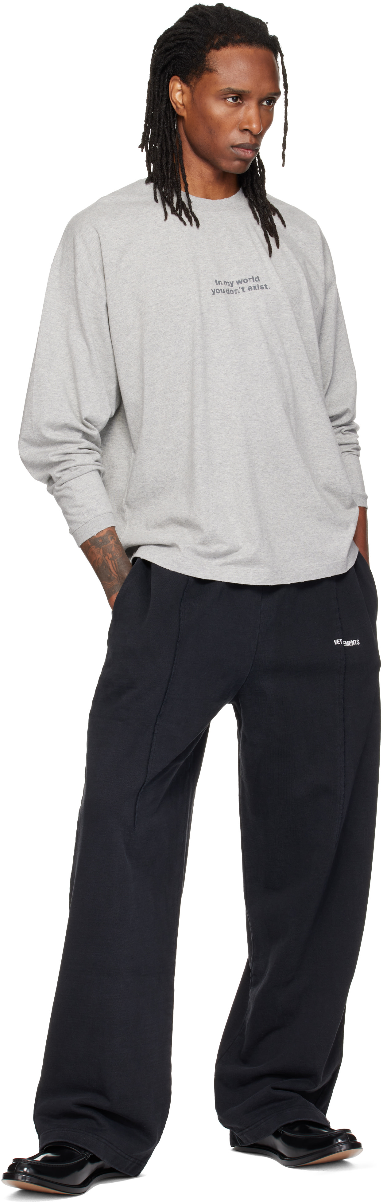 VETEMENTS - ブラック Pinched Cut Up スウェットパンツ