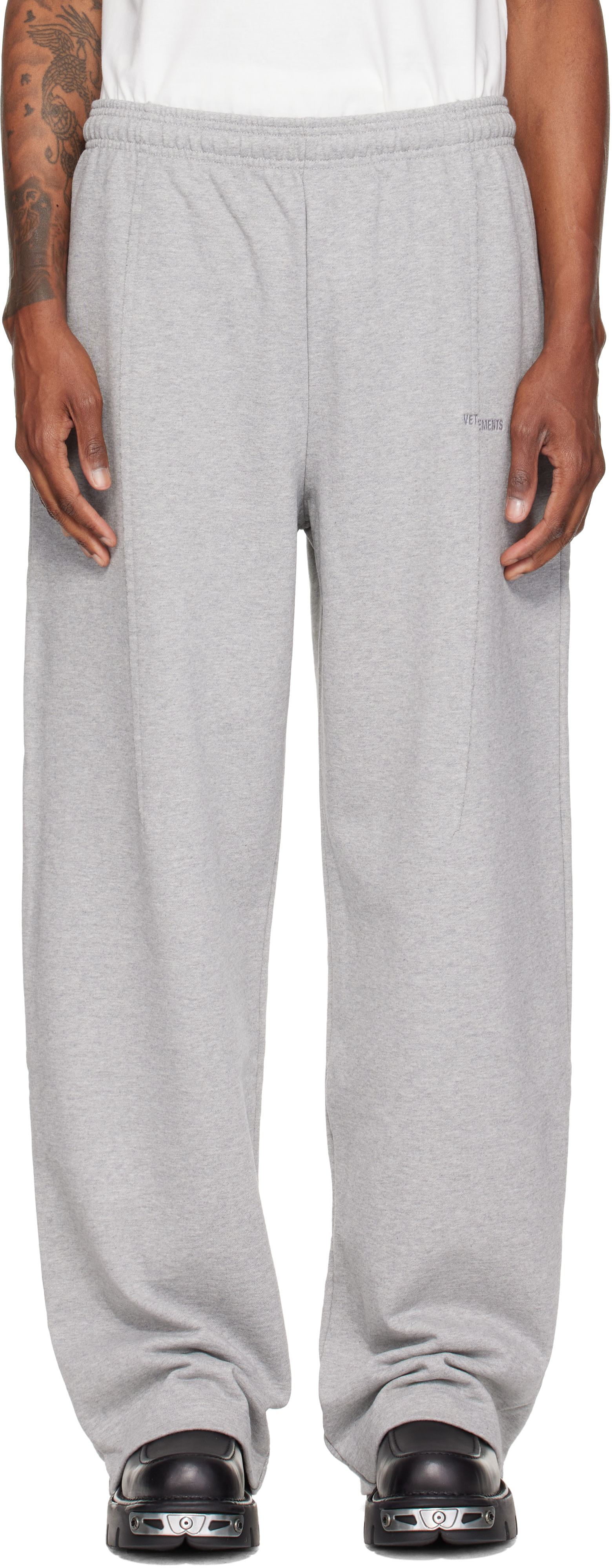 VETEMENTS - Gray Pinched Cut Up Sweatpants