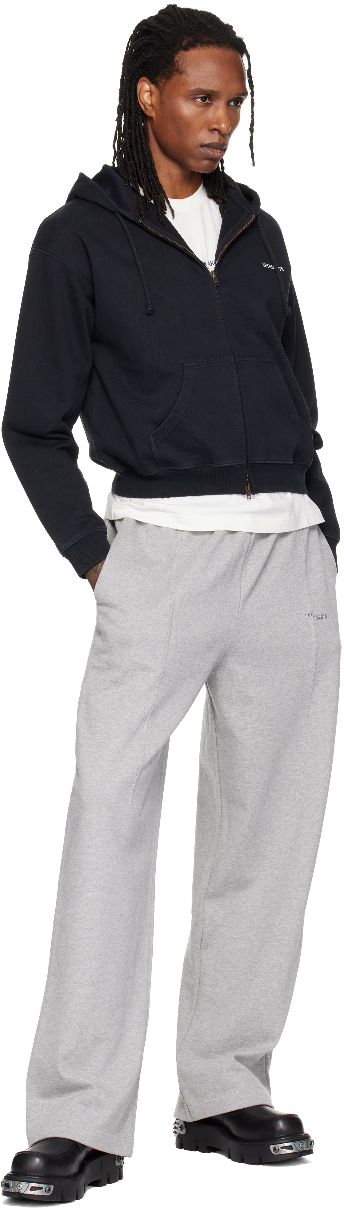 VETEMENTS - Gray Pinched Cut Up Sweatpants