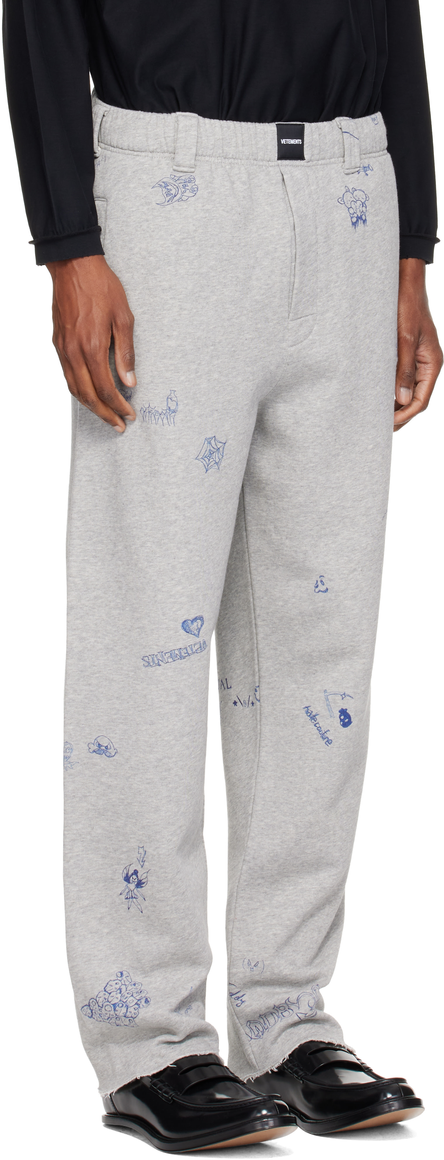VETEMENTS - Gray Scribbled Tailored Sweatpants