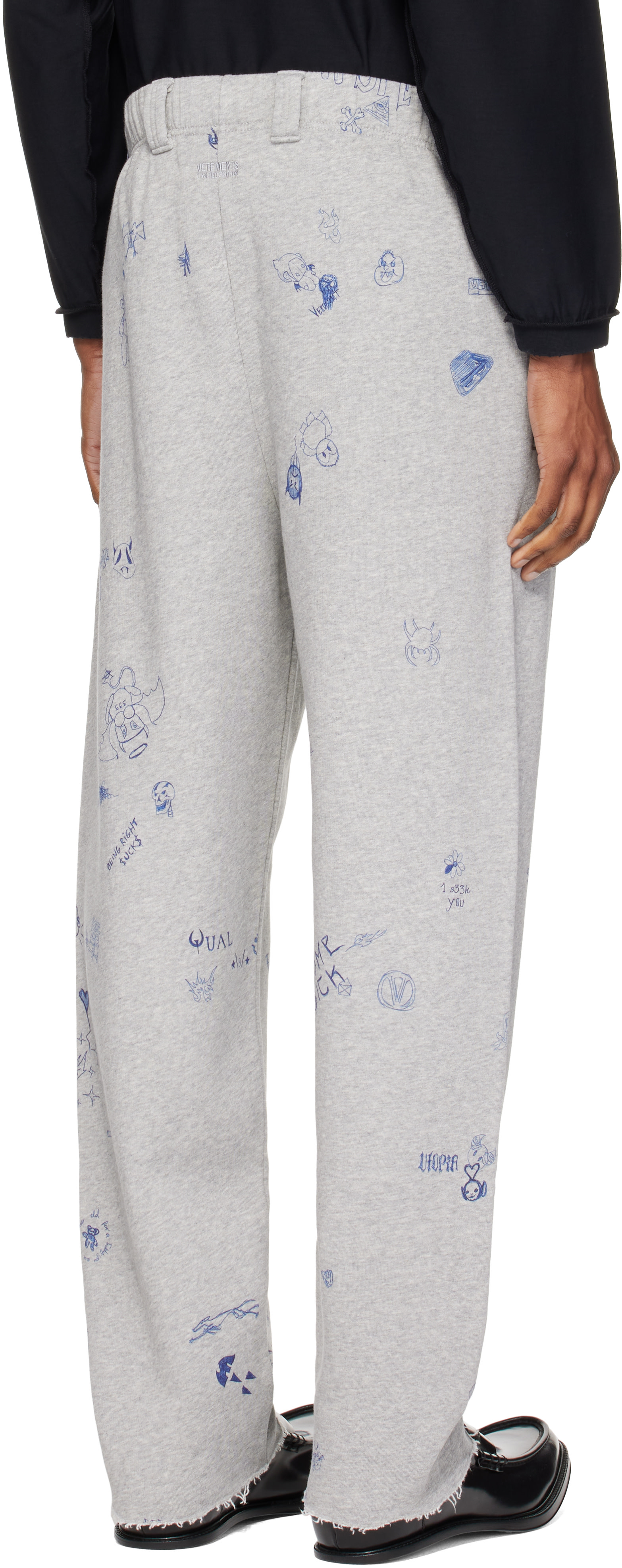 VETEMENTS - Gray Scribbled Tailored Sweatpants
