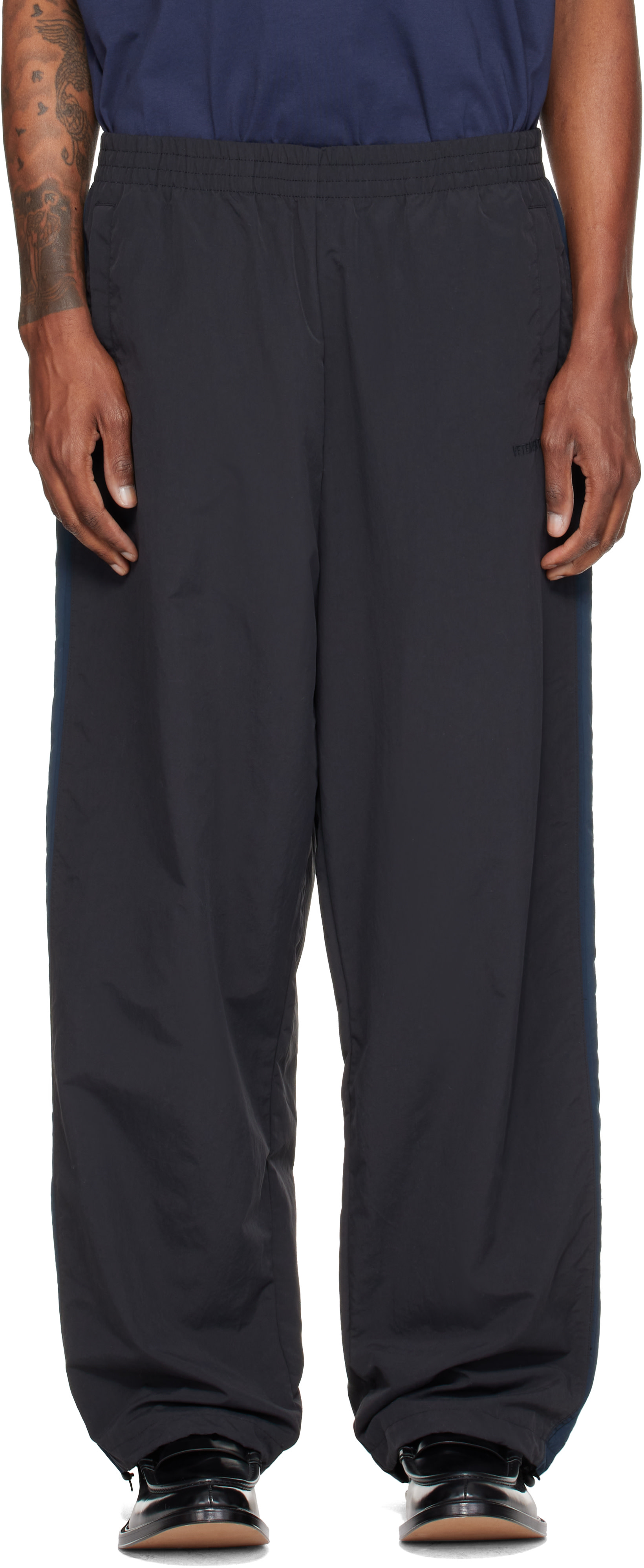 VETEMENTS - Black Tape Track Pants