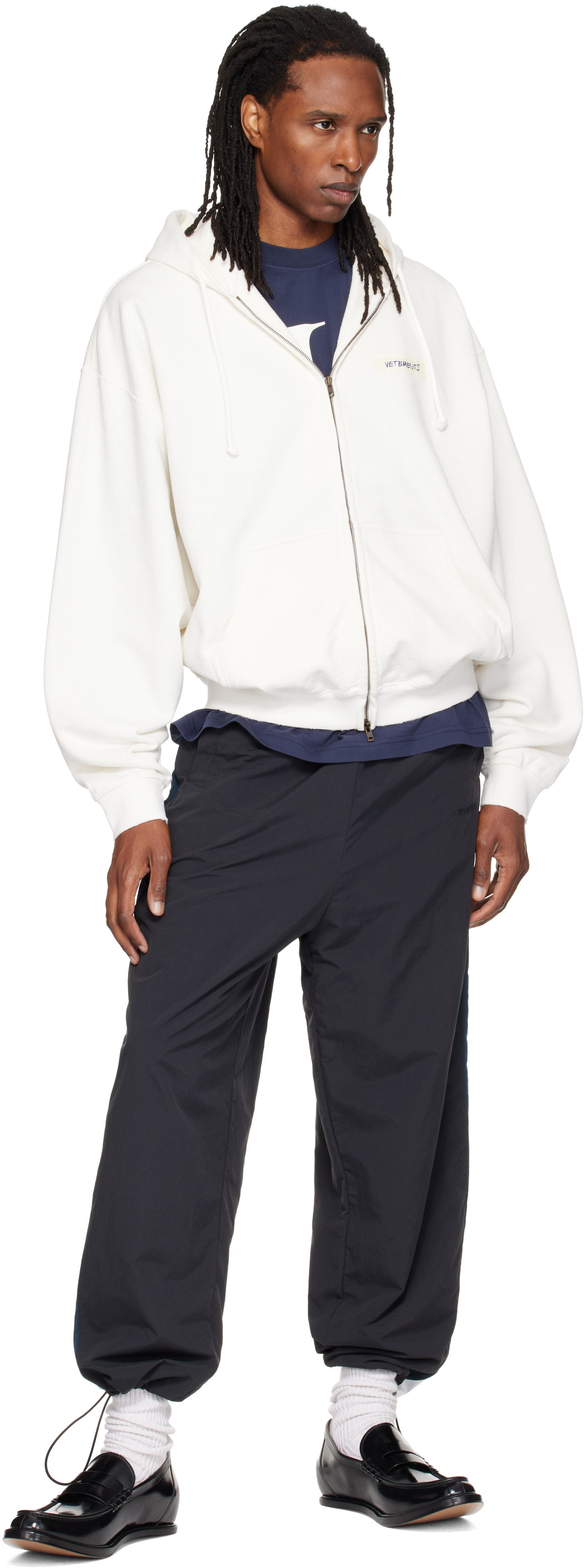 VETEMENTS - Black Tape Track Pants