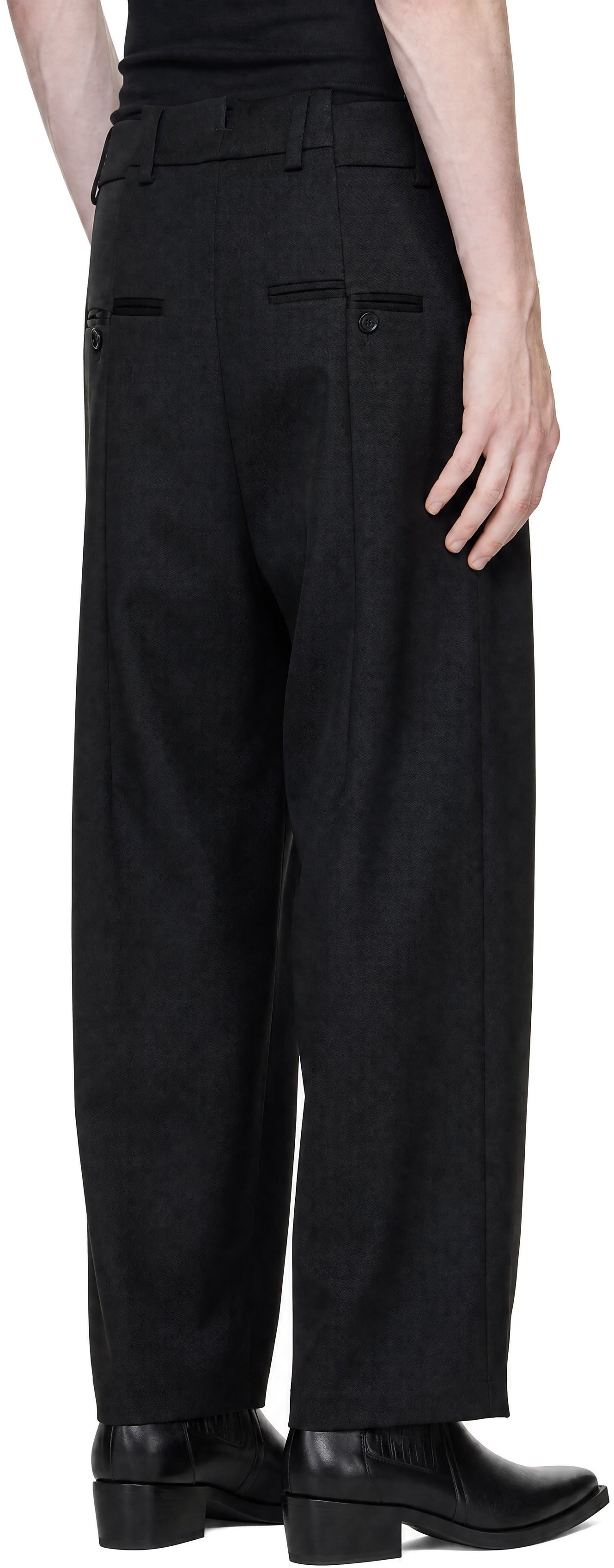 VETEMENTS - 블랙 컷업 테일러드 슬랙스