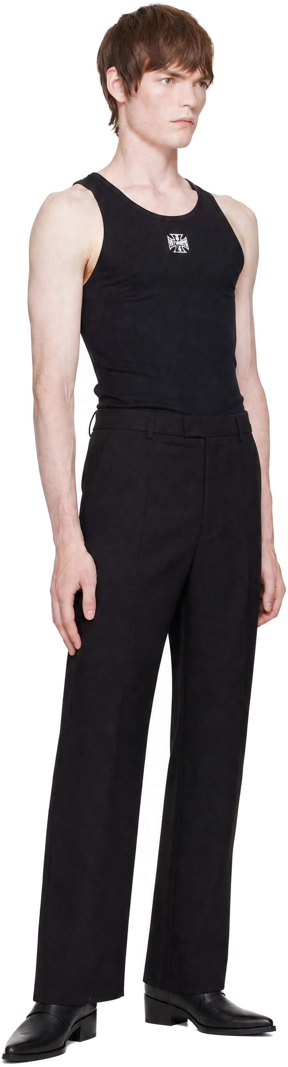 VETEMENTS - 블랙 컷업 테일러드 슬랙스