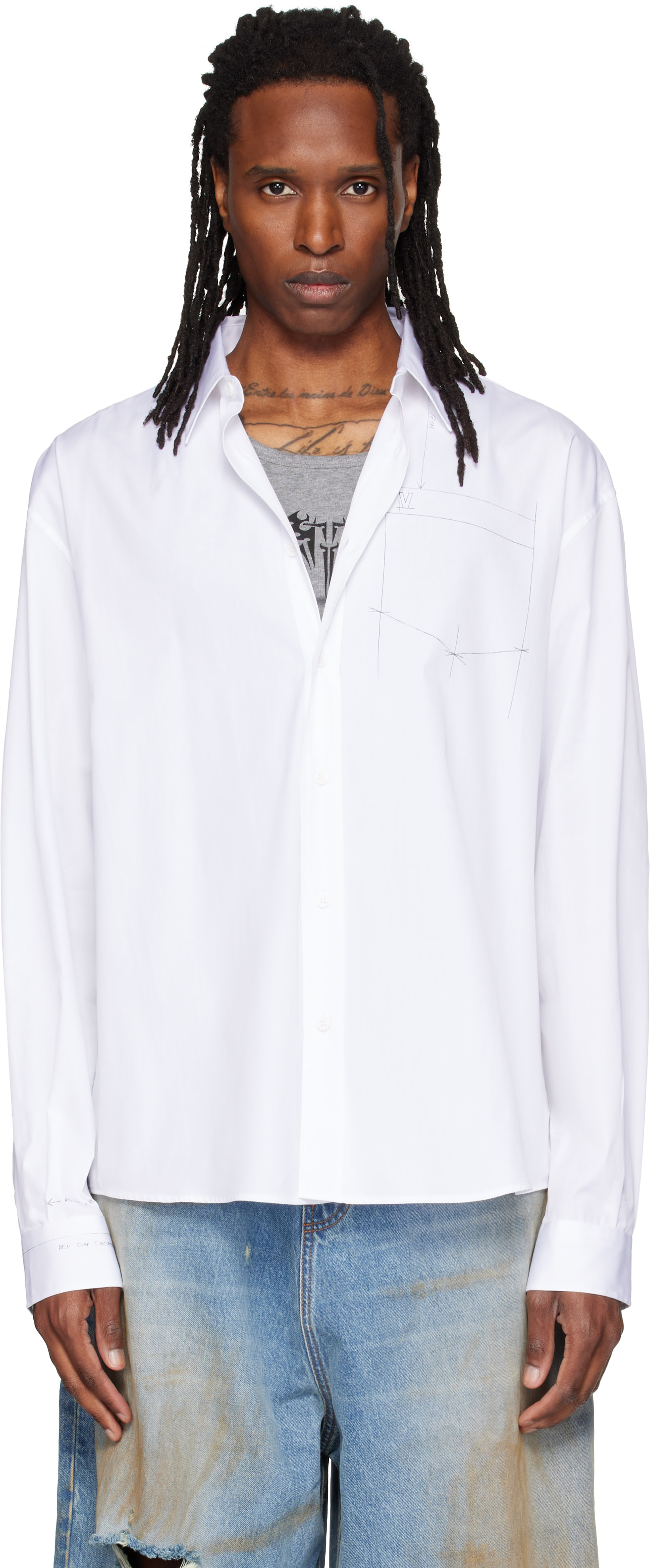 VETEMENTS - White Work-In-Progress Classic Shirt