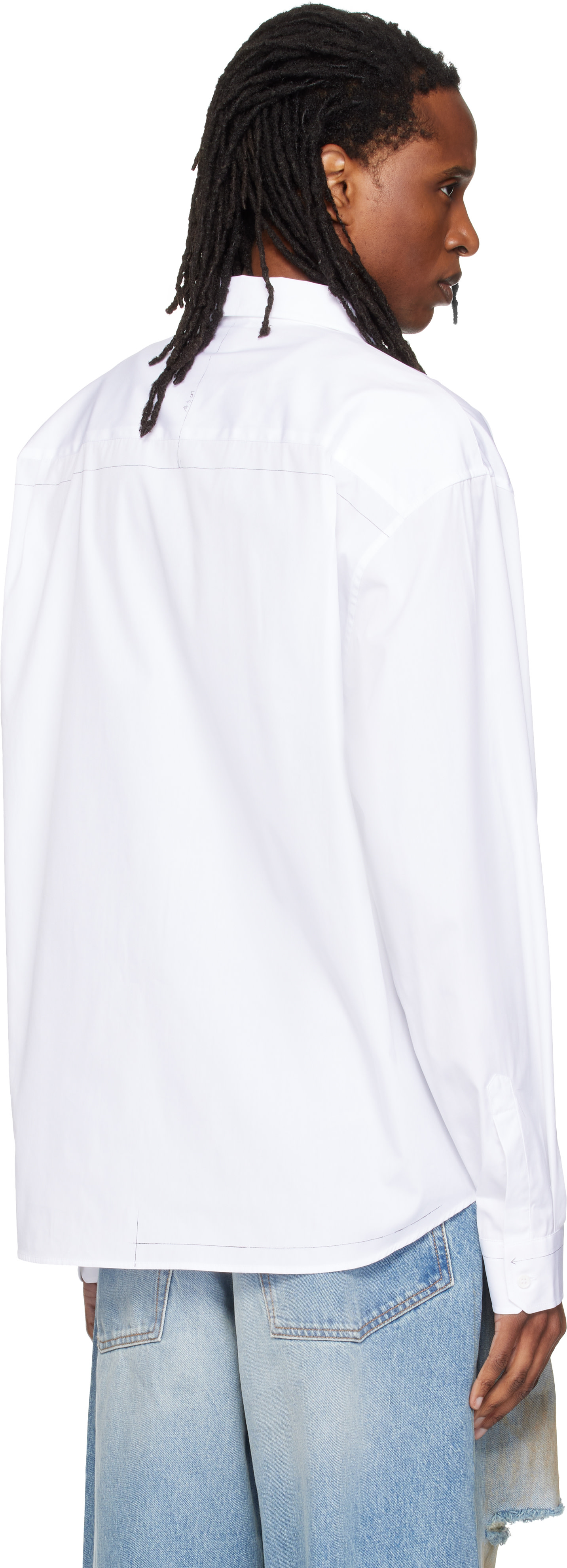 VETEMENTS - Chemise blanche à coutures work-in-progress