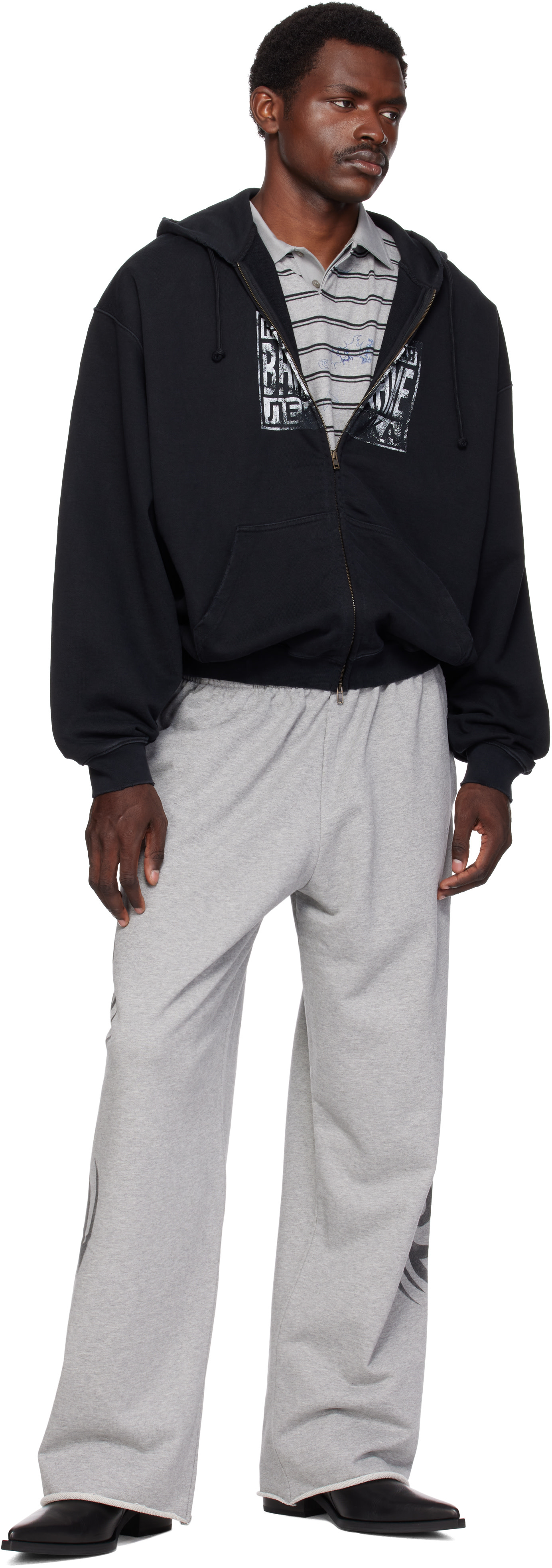 VETEMENTS - ブラック 'Explicit Language' ジップアップ フーディ