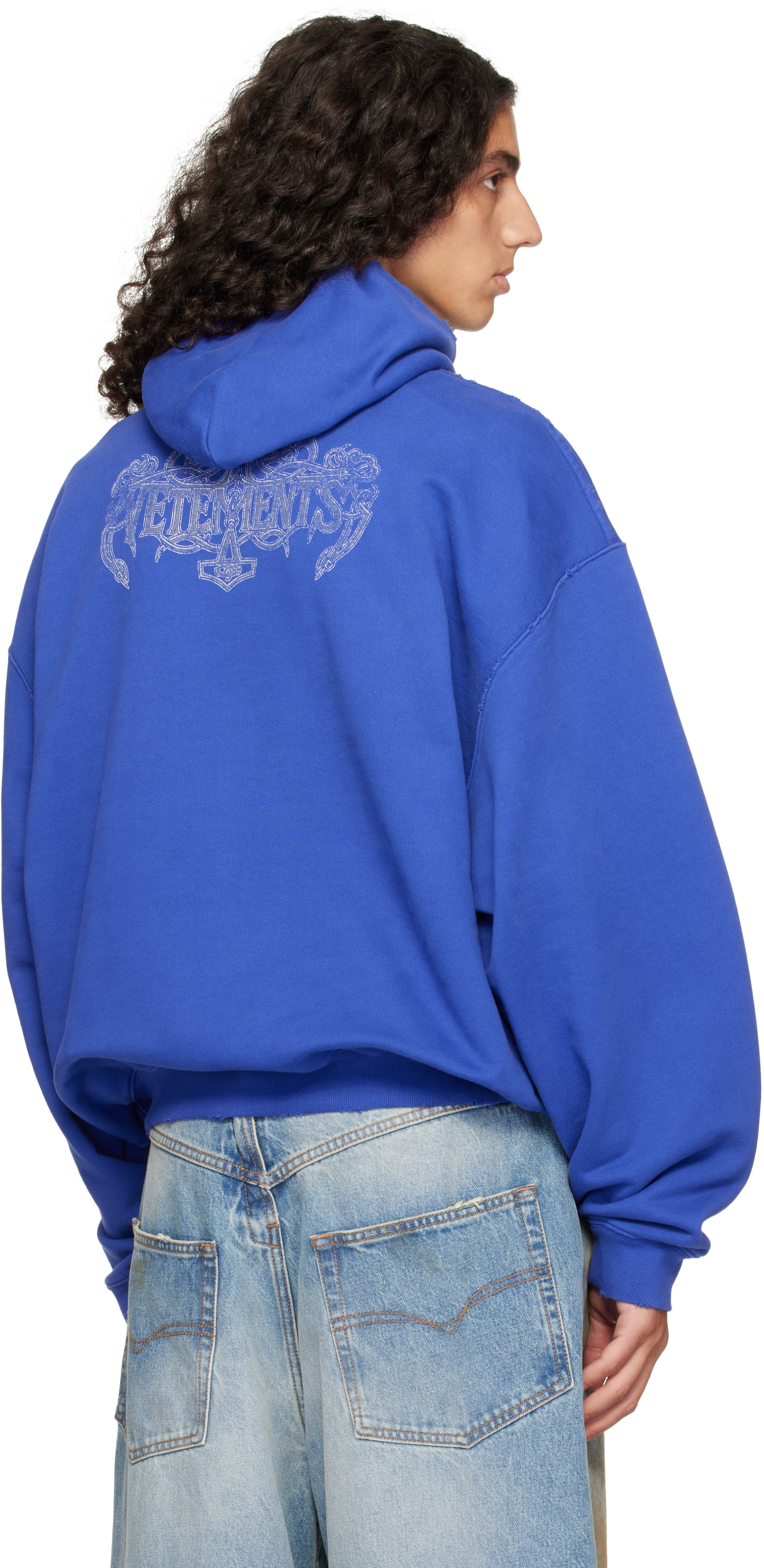 VETEMENTS - 블루 안티헤이트 오버사이즈 후디