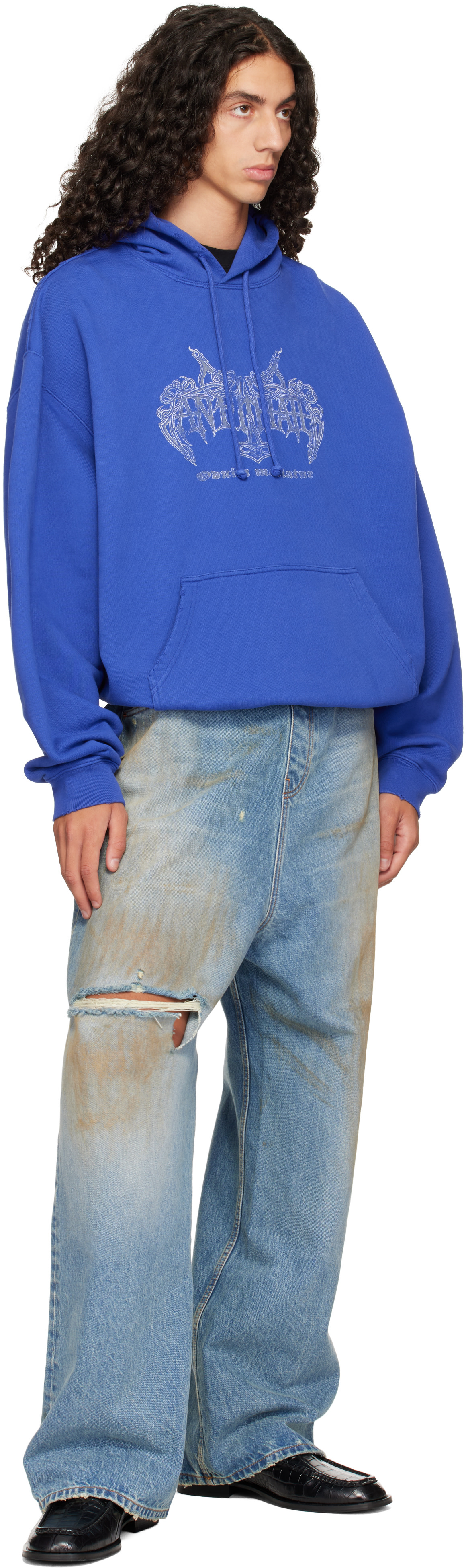VETEMENTS - 블루 안티헤이트 오버사이즈 후디