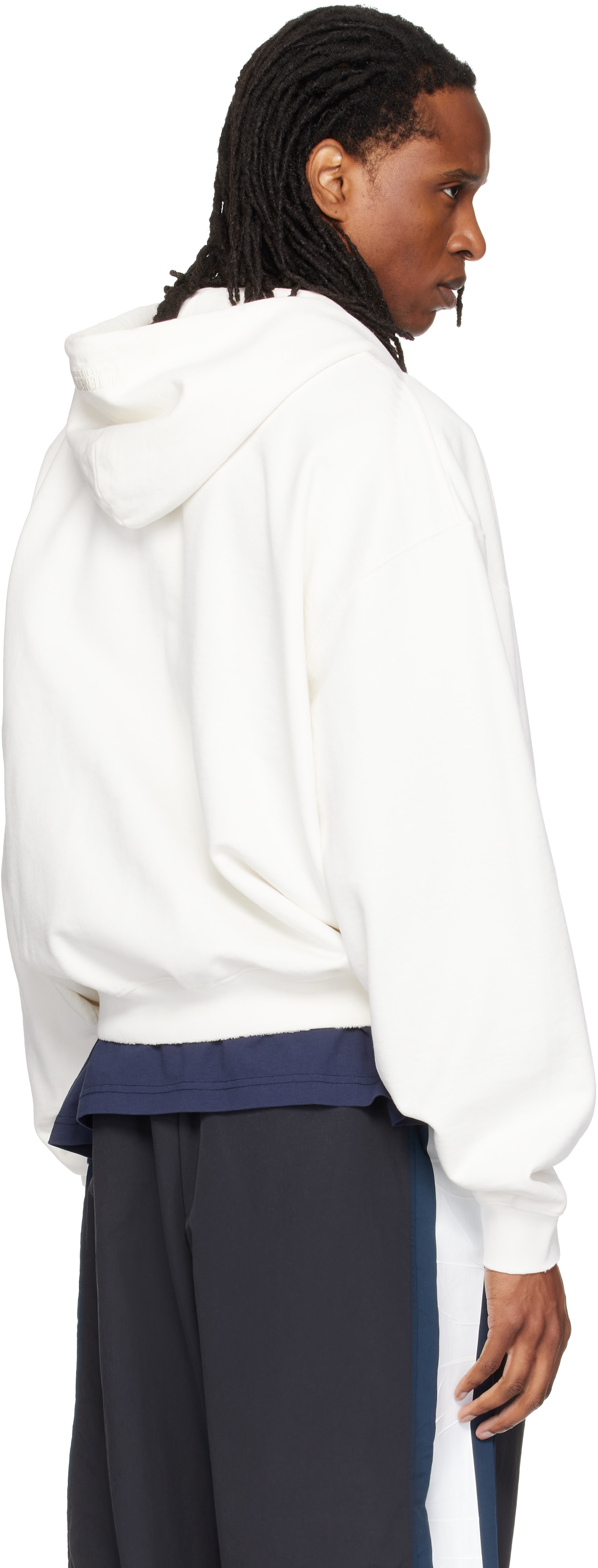 VETEMENTS - White Scribbled Logo Zip Up Hoodie