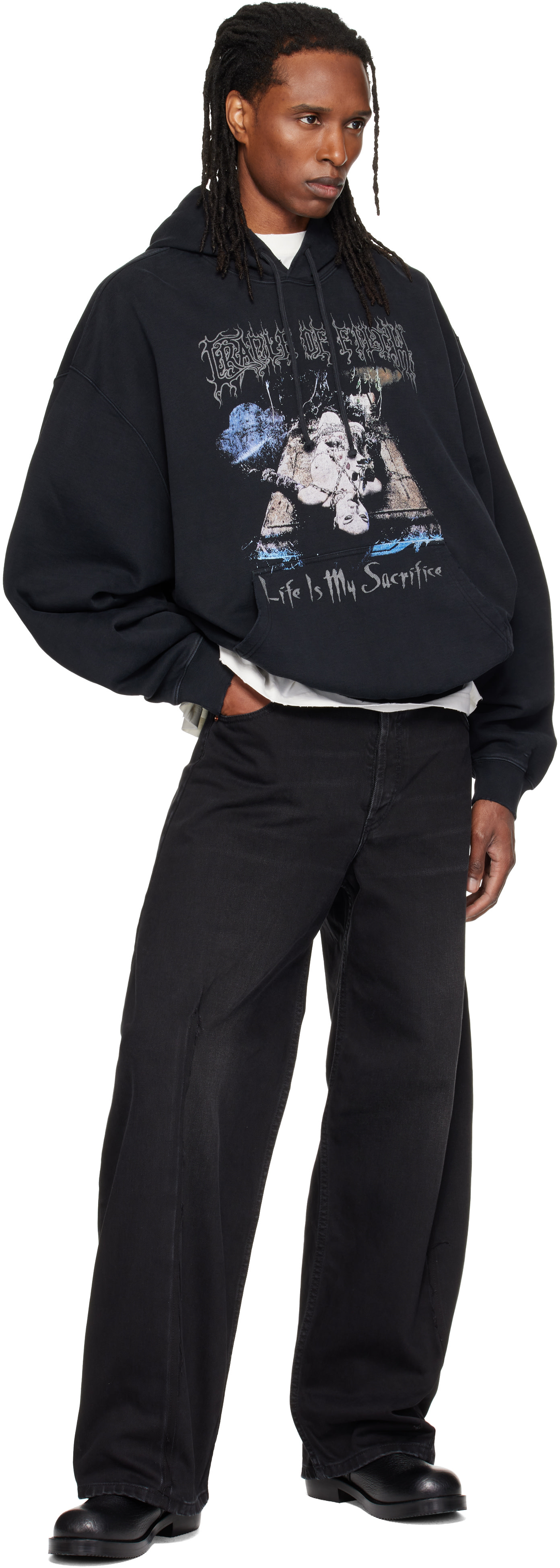 【超スペシャル】 cradle of filth セントマイケル ヴェトモン VETEMENTS: ブラック Cradle of Filthエディション 'Sacrifice