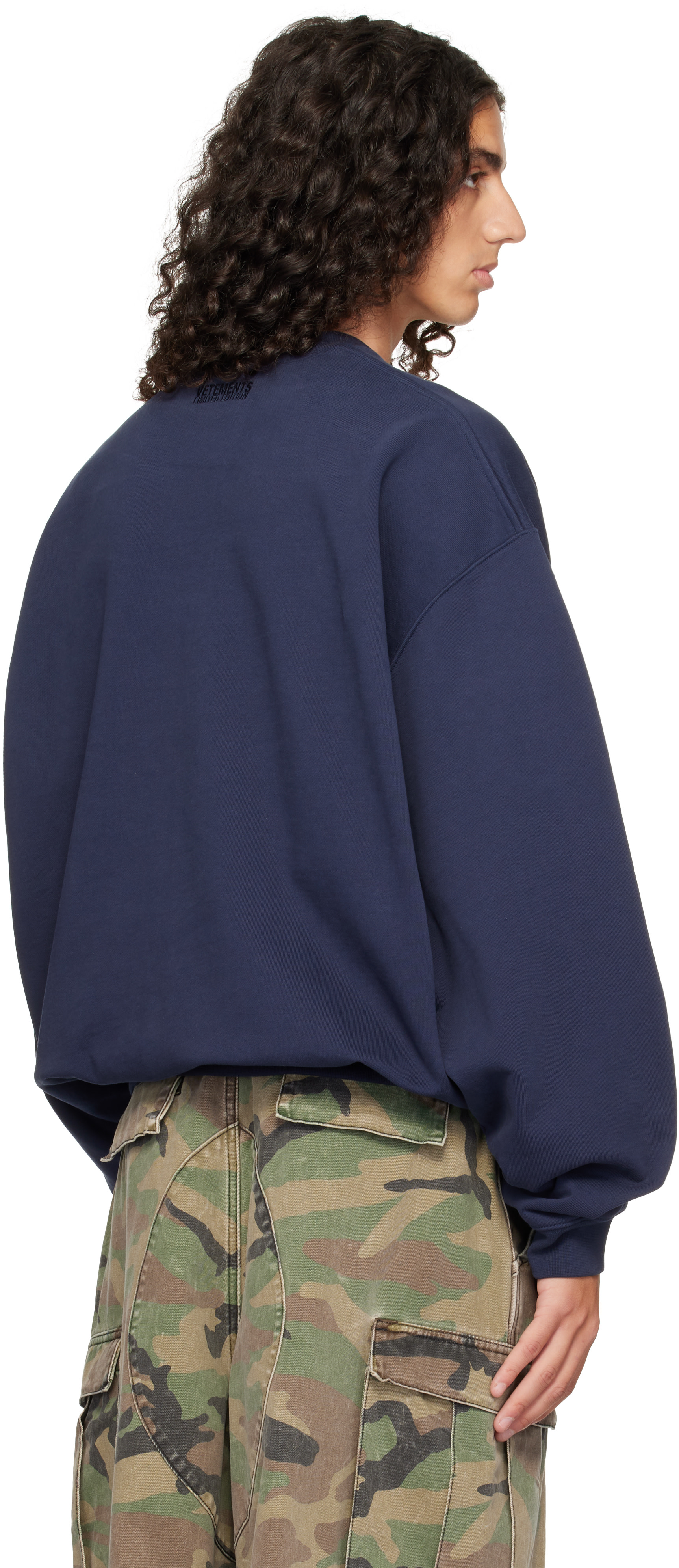 VETEMENTS - Navy 'L-esbian' Oversized Sweatshirt