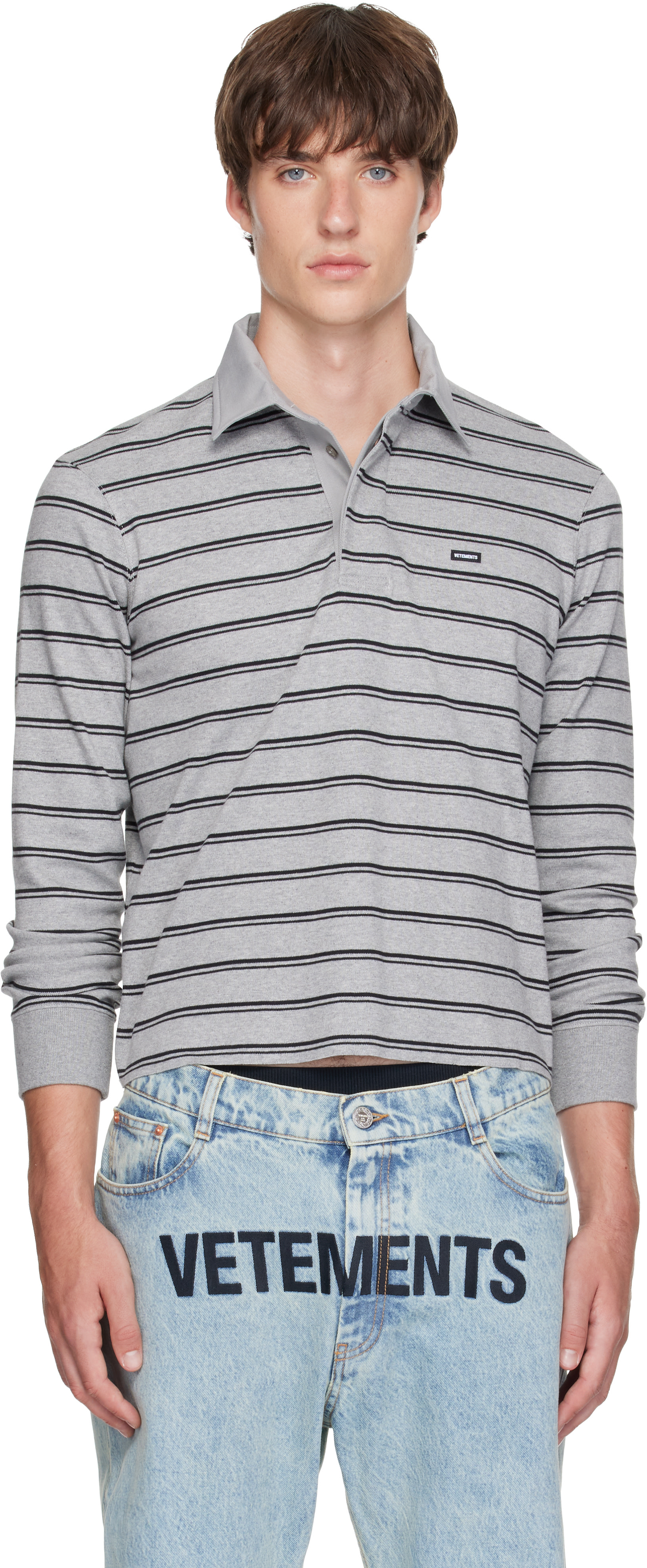 VETEMENTS - Gray Long Sleeve Polo