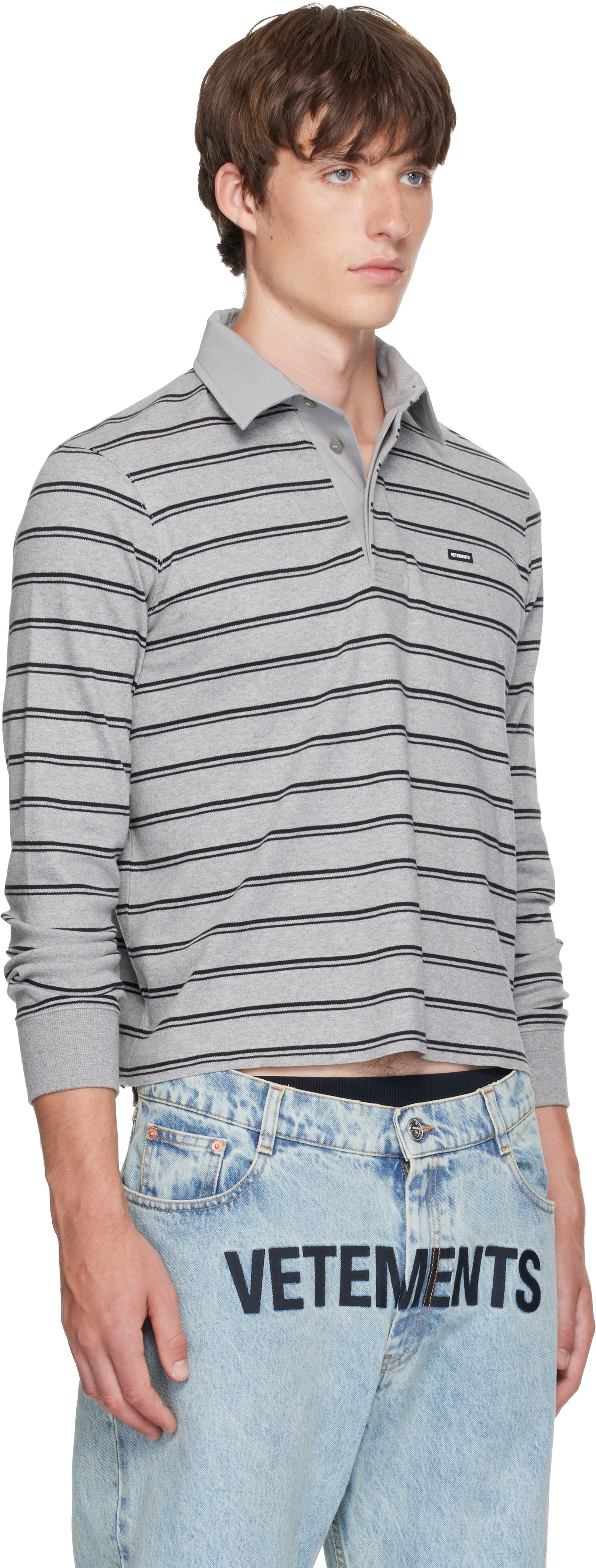 VETEMENTS - Gray Long Sleeve Polo