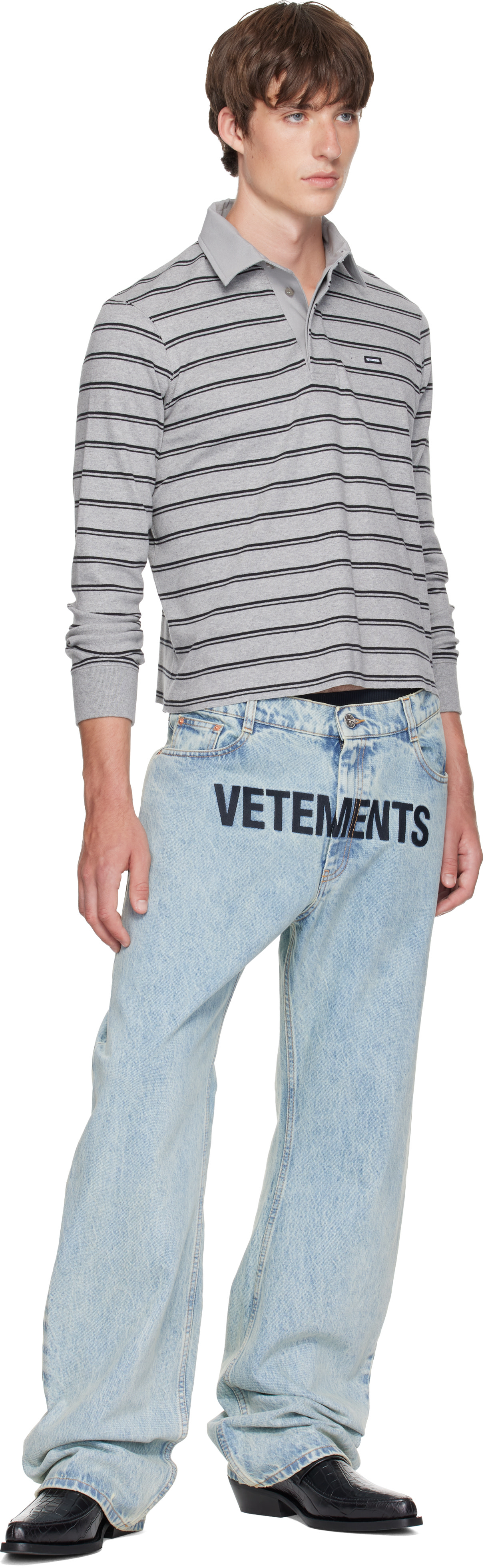 VETEMENTS - Gray Long Sleeve Polo