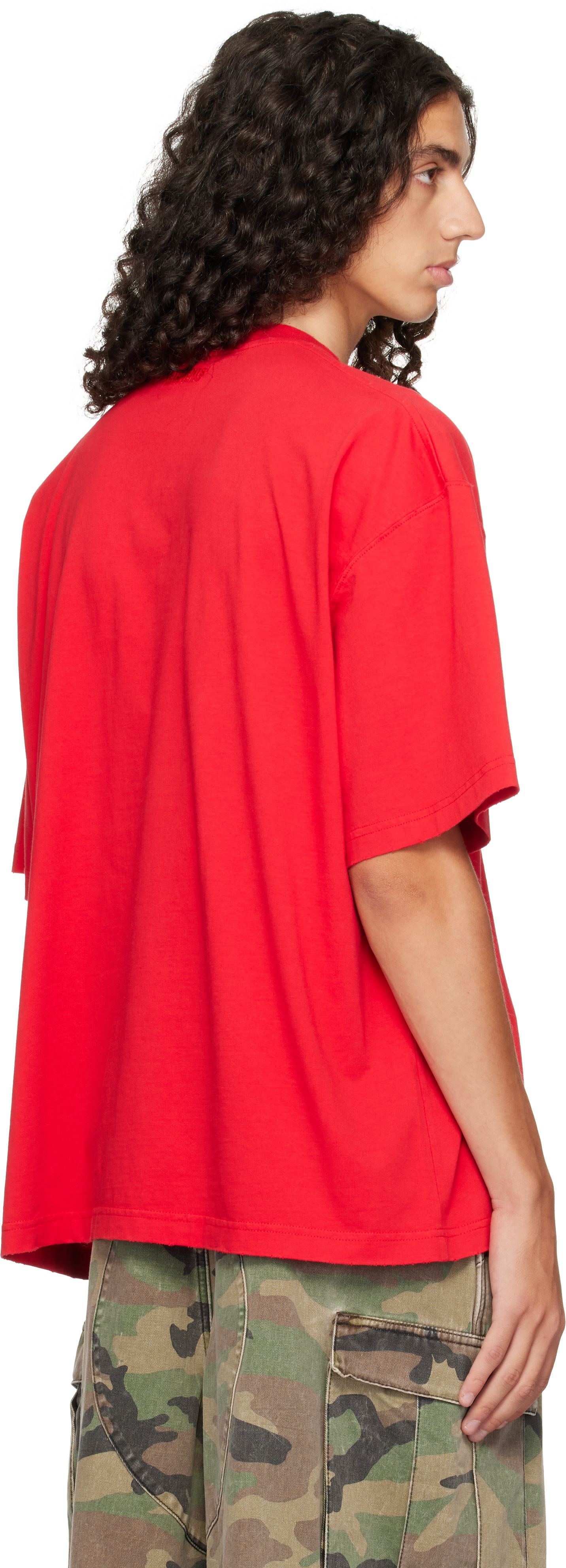 VETEMENTS - Red 'Explicit Language' Boxy T-shirt