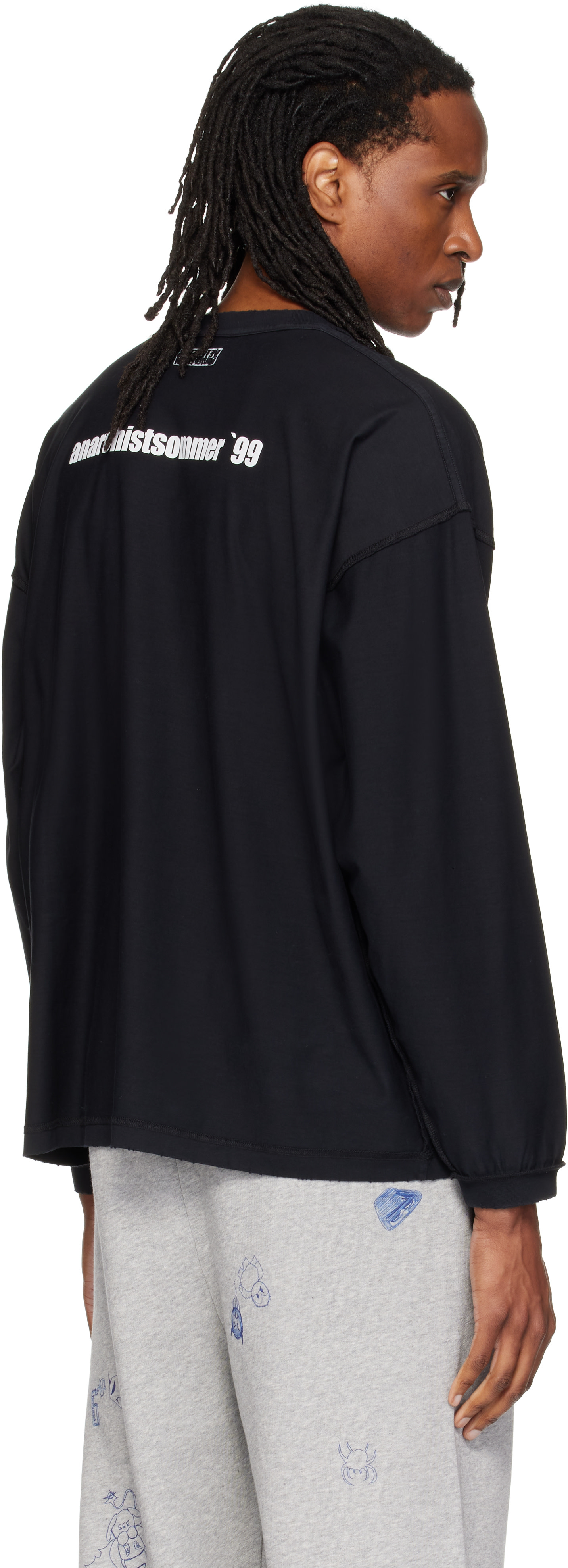 VETEMENTS - T-shirt noir à assemblage inversé