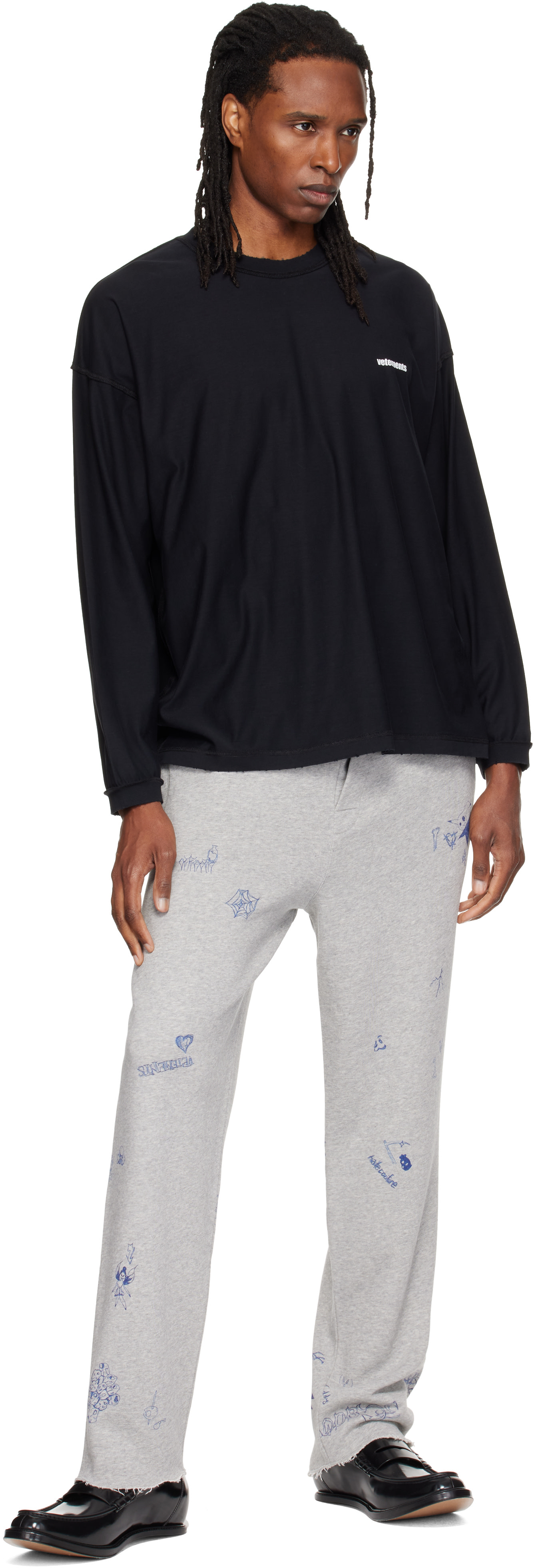 VETEMENTS - T-shirt noir à assemblage inversé
