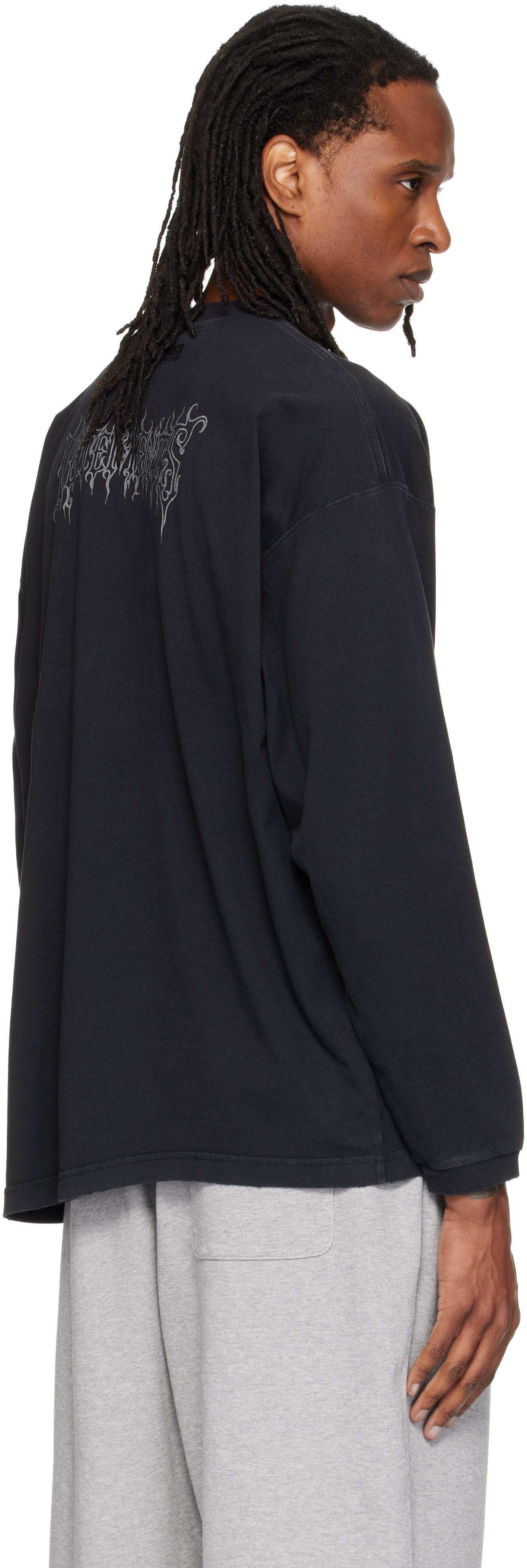 VETEMENTS: ブラック Cradle of Filthエディション Sacrifice 長袖T