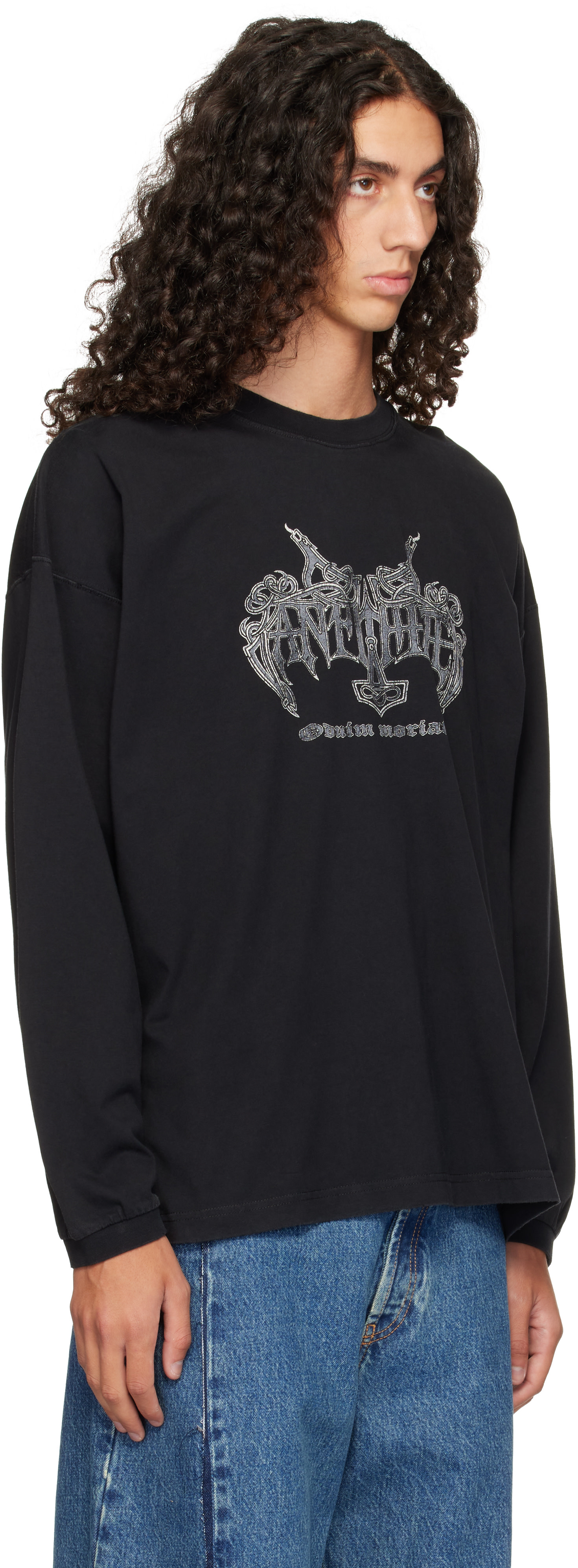 VETEMENTS: Black 'Antihate' Longsleeve T-shirt | SSENSE