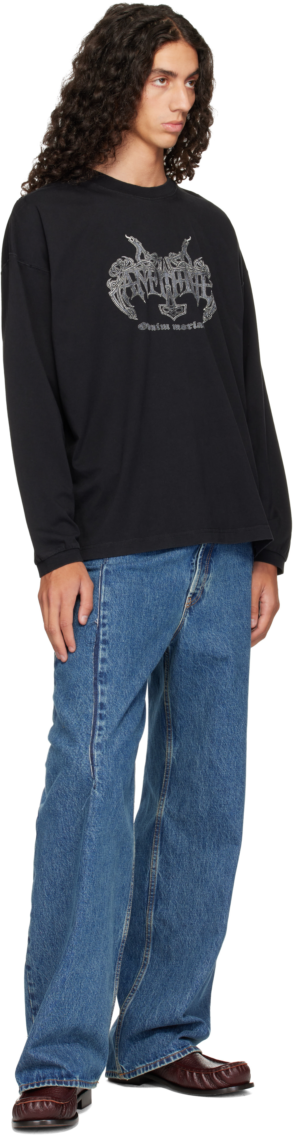 VETEMENTS: Black 'Antihate' Longsleeve T-shirt | SSENSE