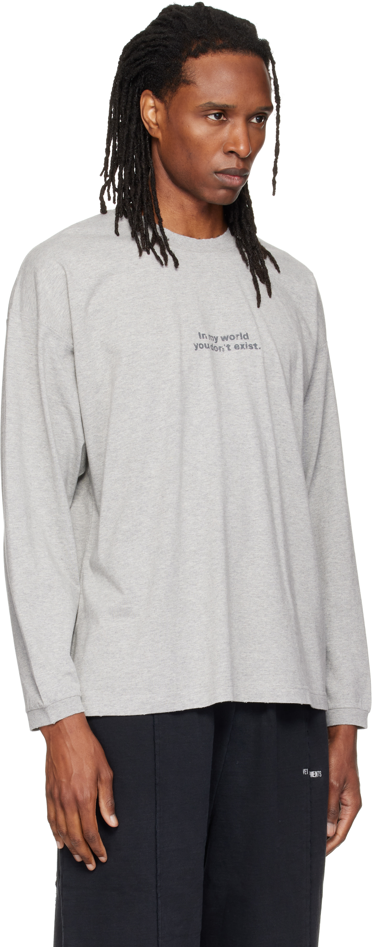 VETEMENTS: ブラック 'In My World' 長袖Tシャツ | SSENSE 日本