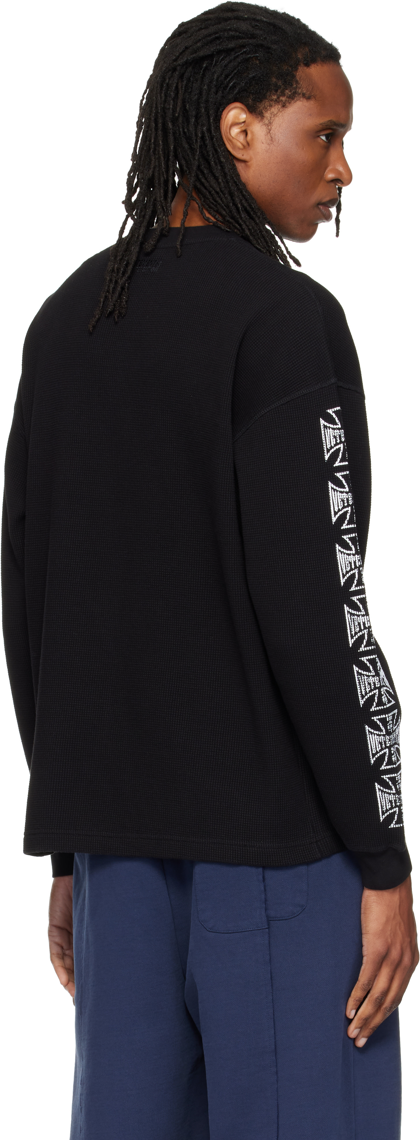 VETEMENTS: Black Biker Cross Logo Longsleeve T-shirt | SSENSE