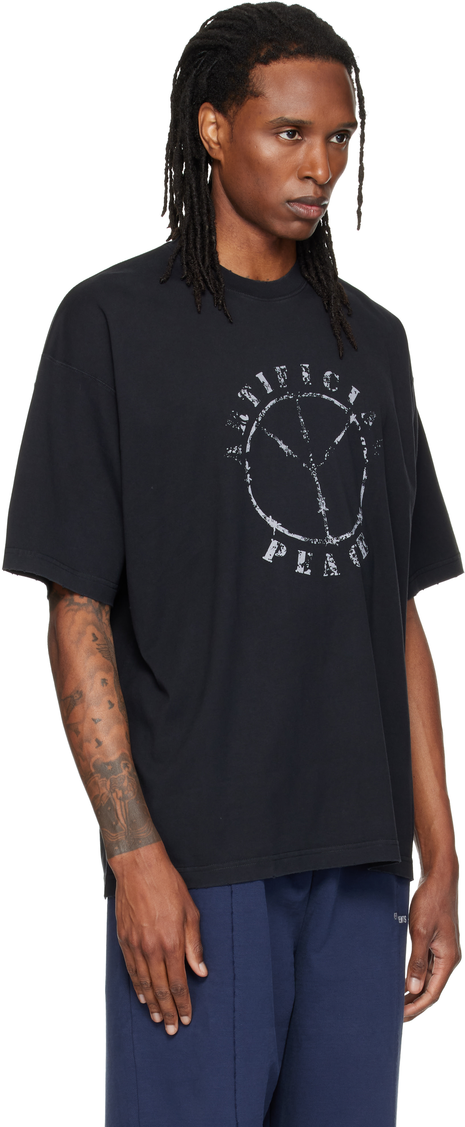 VETEMENTS - ブラック 'Artificial Peace' オーバーサイズ Tシャツ