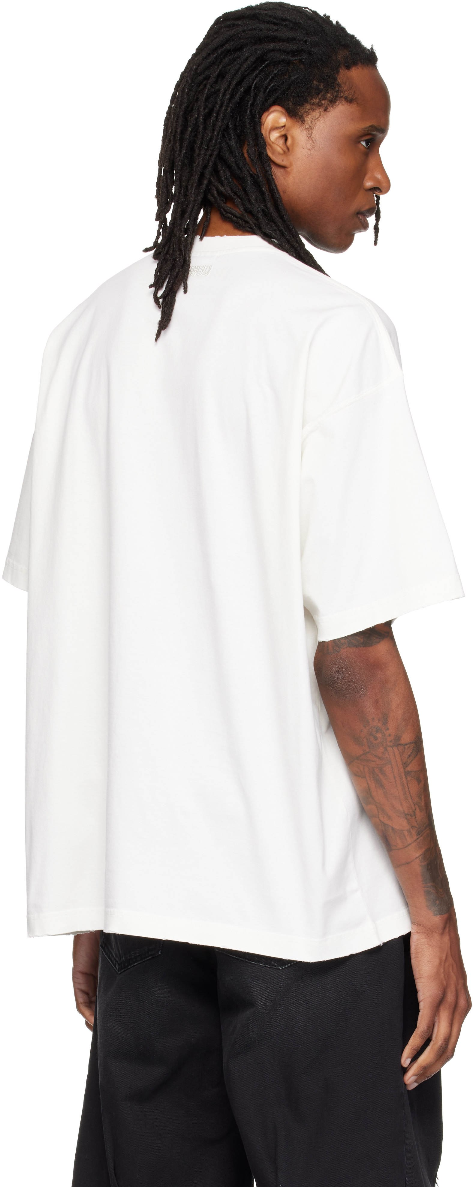VETEMENTS - Off-White Scribbled Logo Oversized T-shirt