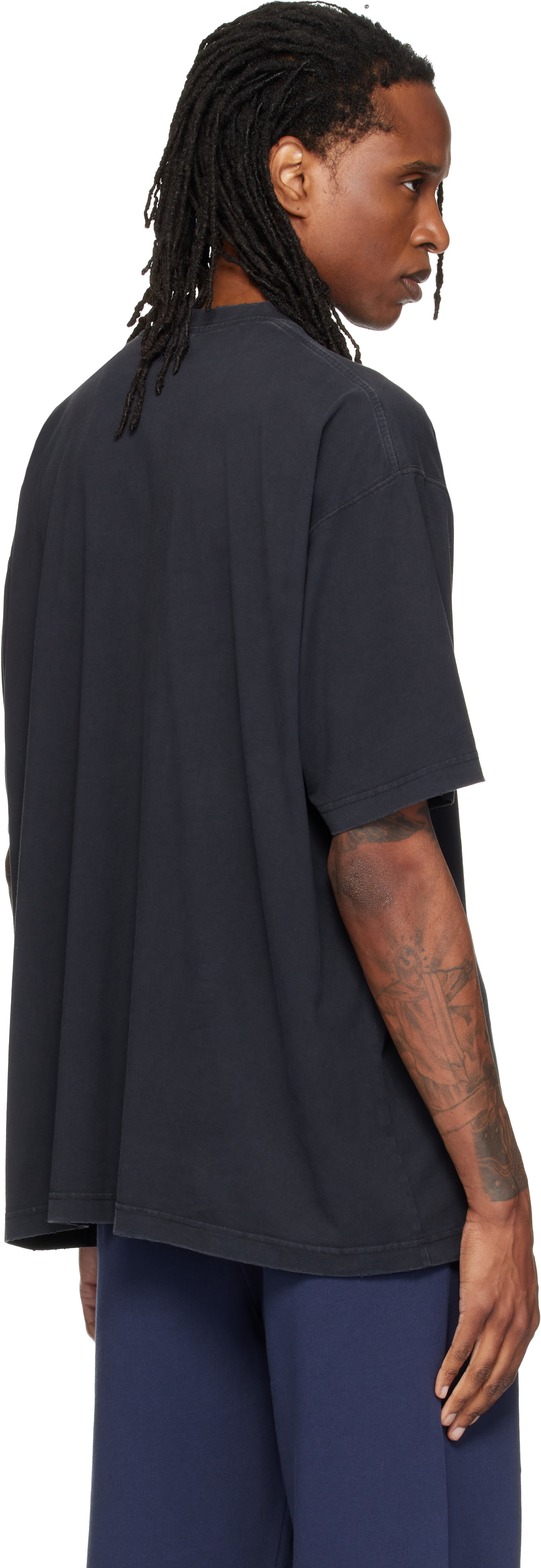 VETEMENTS - Black Scribbled Logo Oversized T-shirt