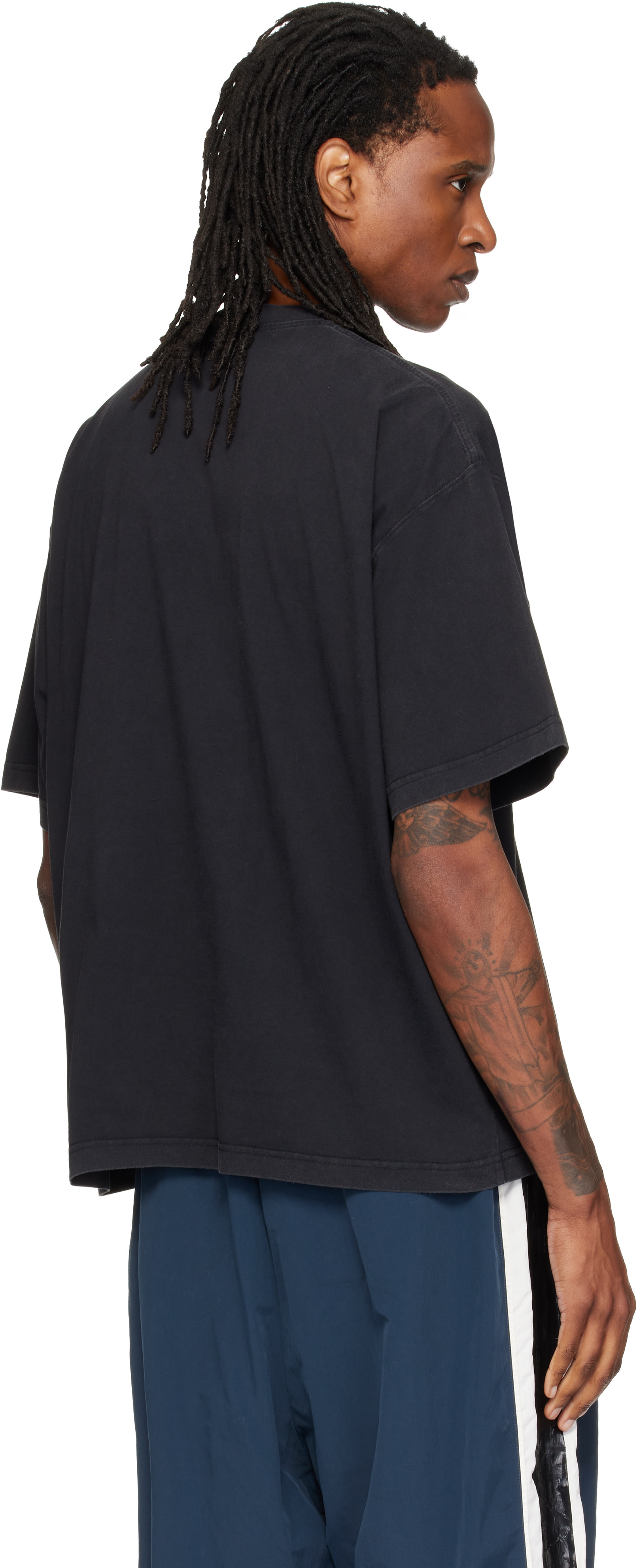 VETEMENTS オーバーサイズ ロゴ Tシャツ XS VETEMENTS: Black Classic Logo Boxy T-shirt | SSENSE