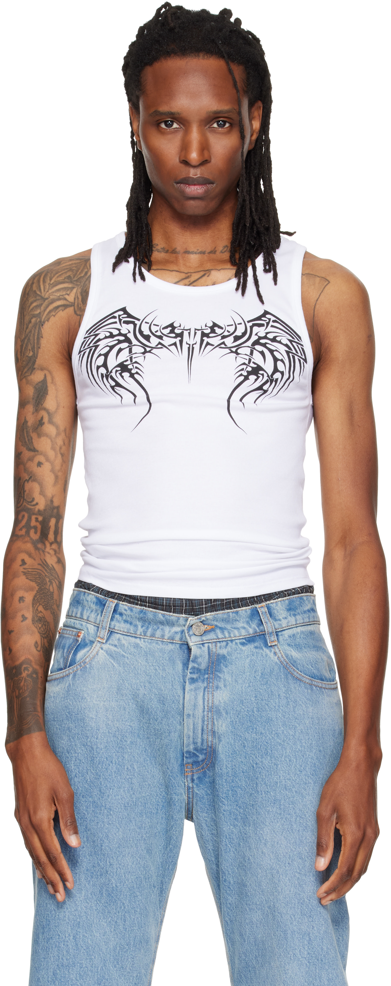 VETEMENTS - White Tattoo Tank Top