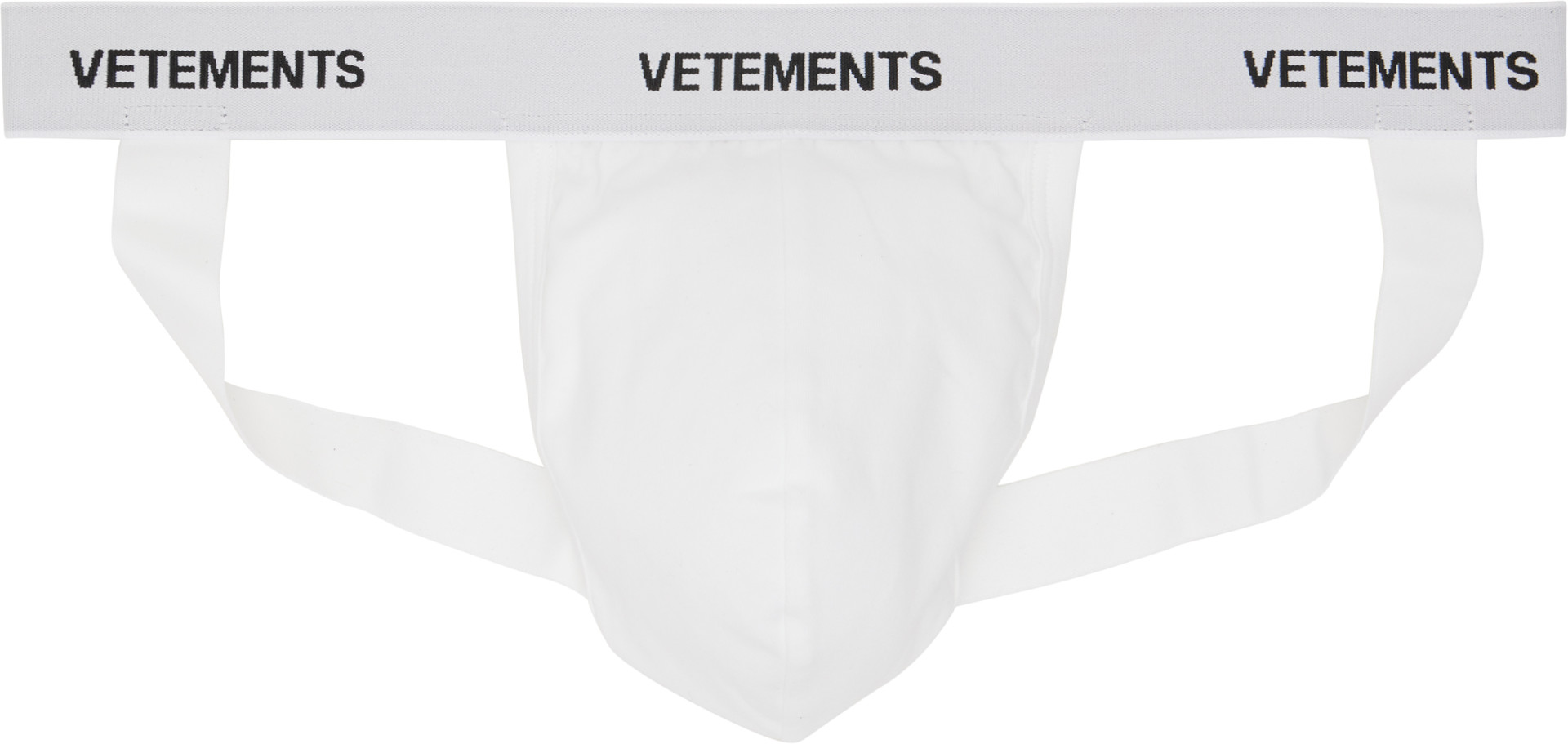 VETEMENTS - Suspensoir blanc à logos