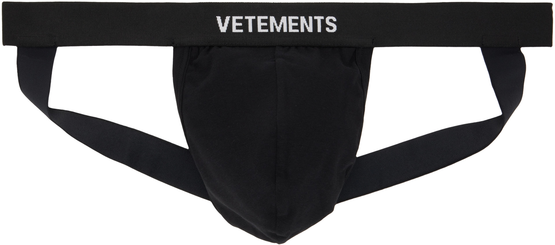 VETEMENTS - ブラック ロゴ ジョックストラップ