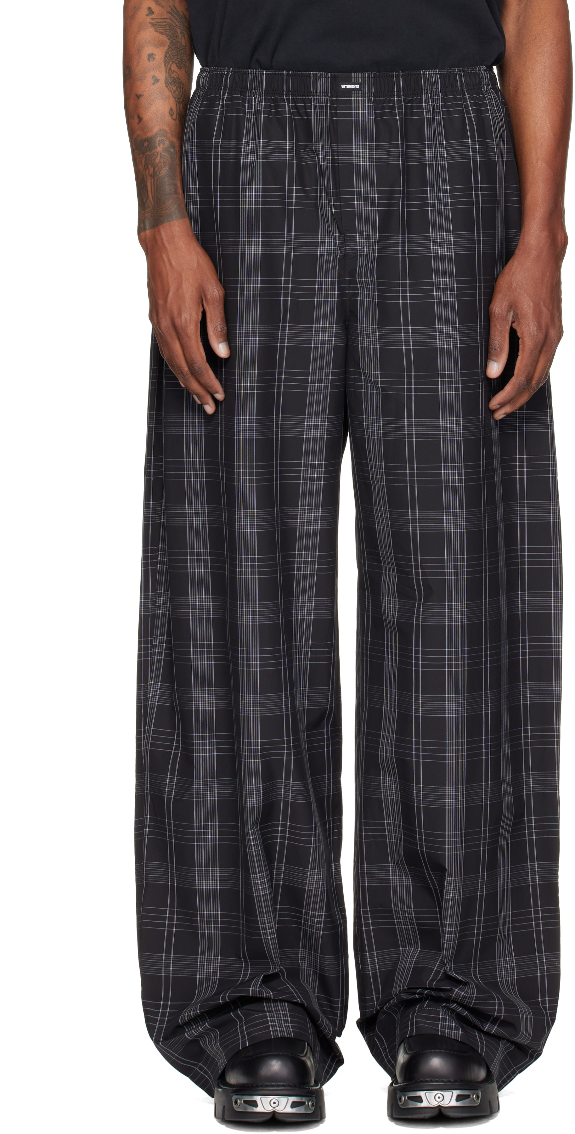VETEMENTS - Black Check Pyjama Pants