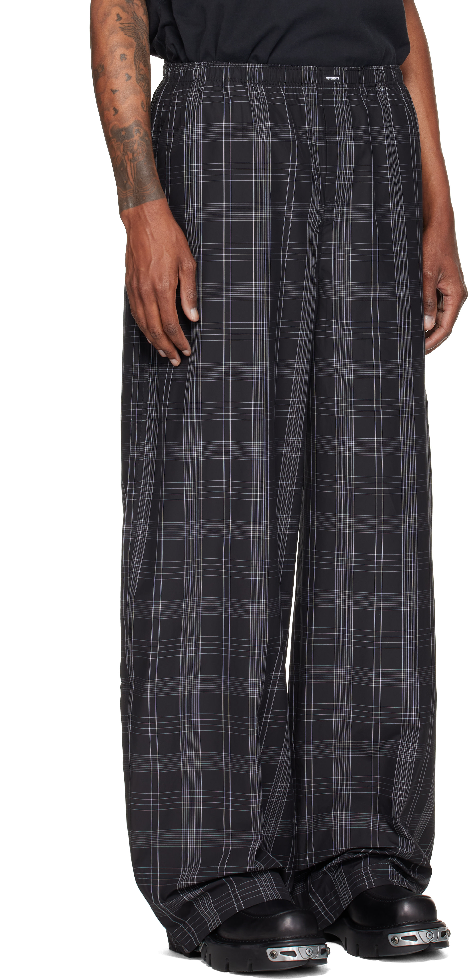 VETEMENTS - Black Check Pyjama Pants